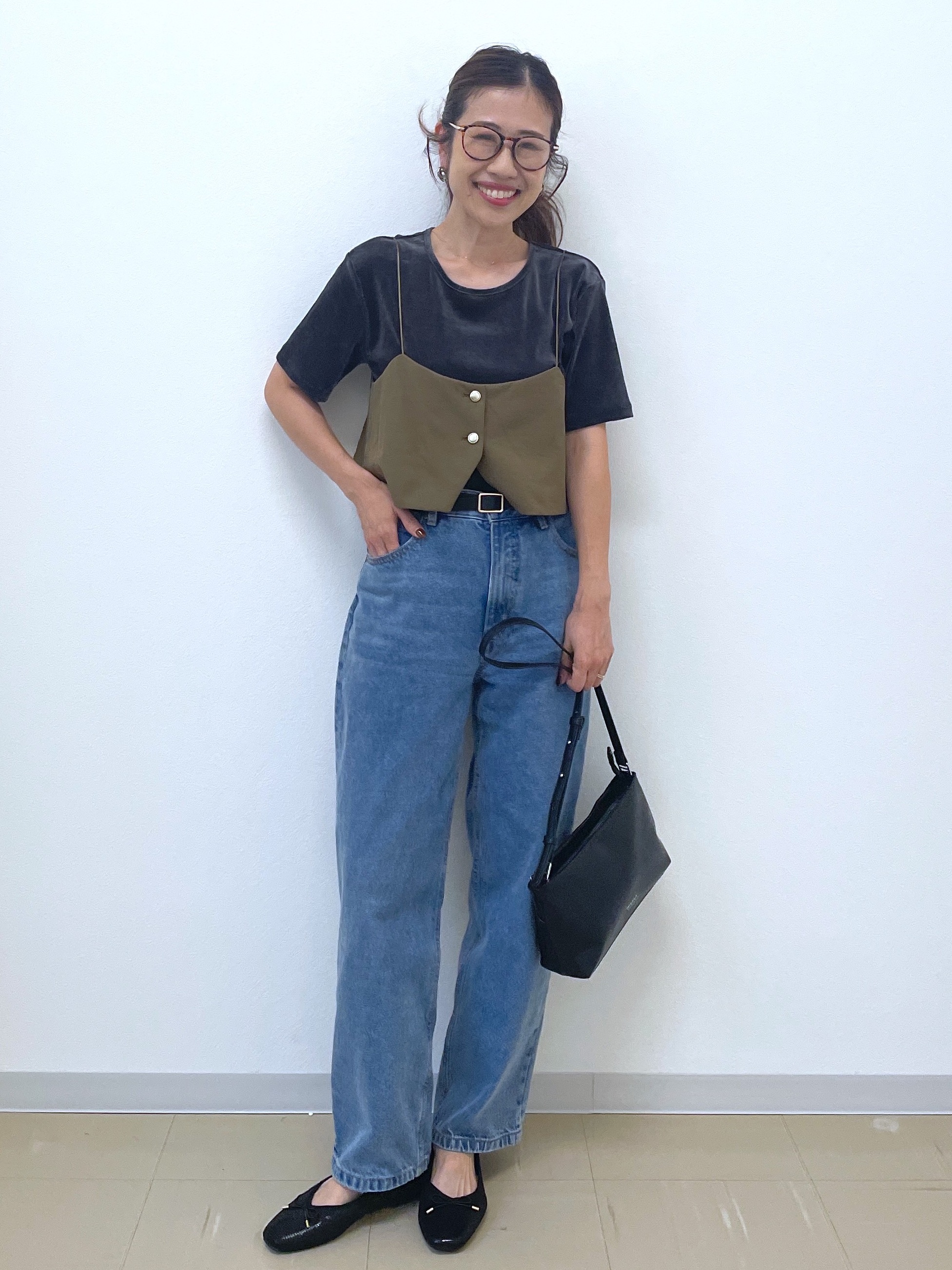 Akiさんの「OPAQUE.CLIP｜フロッキーチュールカットソー【洗濯機OK】」を使ったコーディネート
