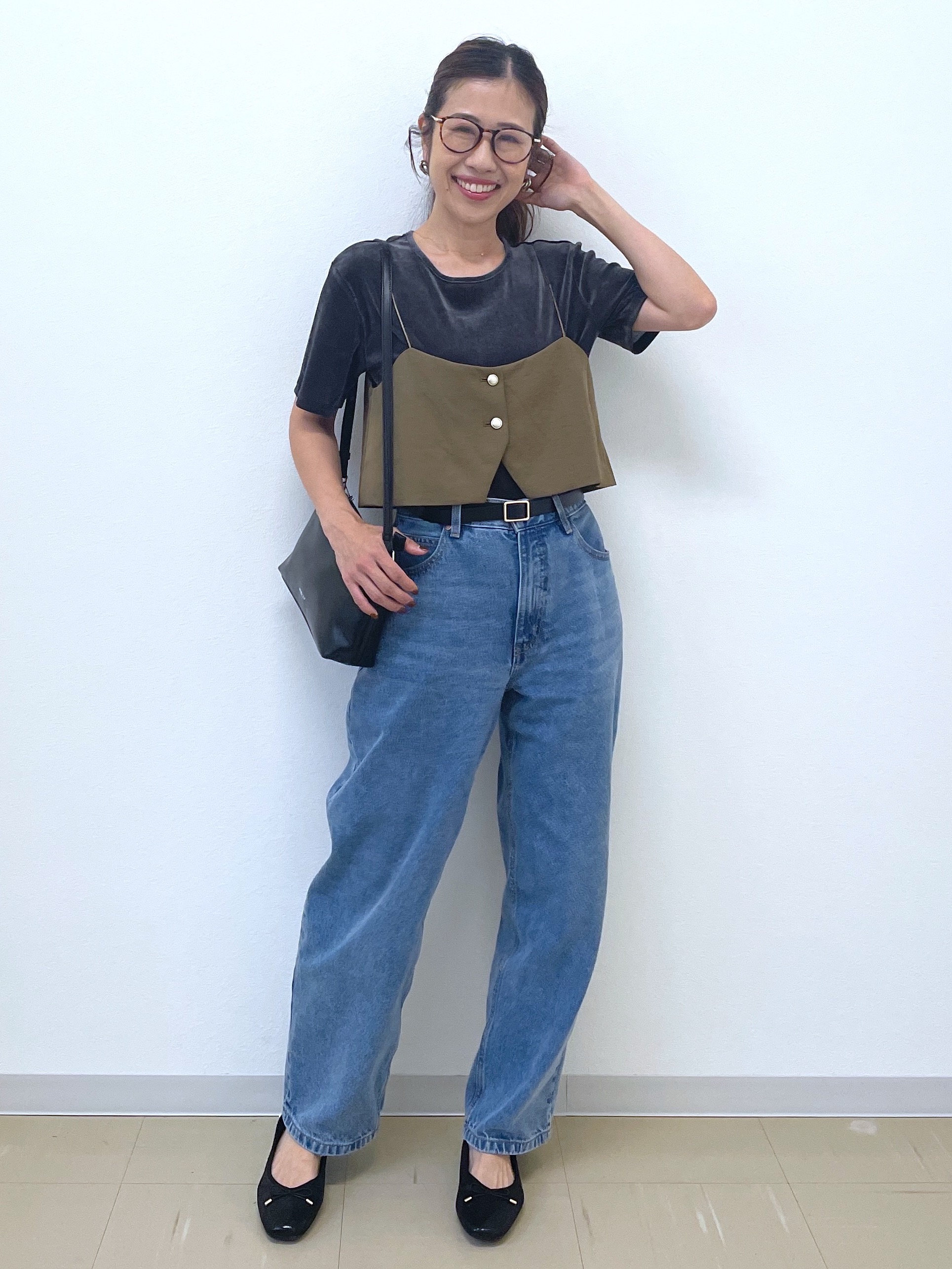 Akiさんの「OPAQUE.CLIP｜フロッキーチュールカットソー【洗濯機OK】」を使ったコーディネート
