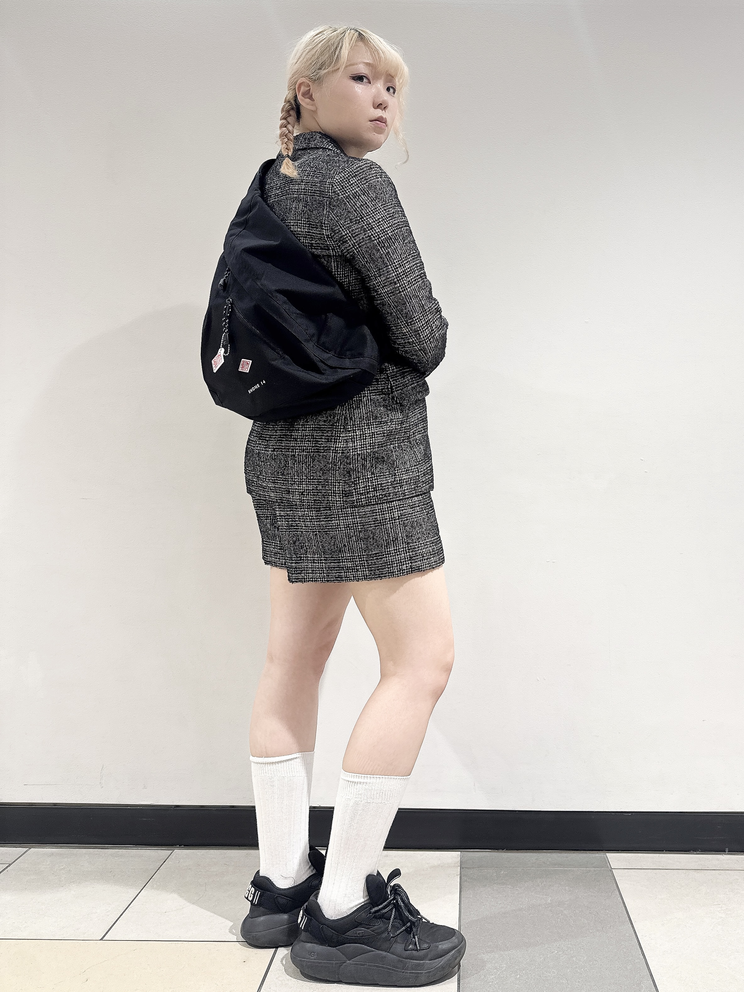 なかもとあきさんの「DRESSTERIOR｜【セットアップ可能】ループグレンチェックダブルジャケット」を使ったコーディネート