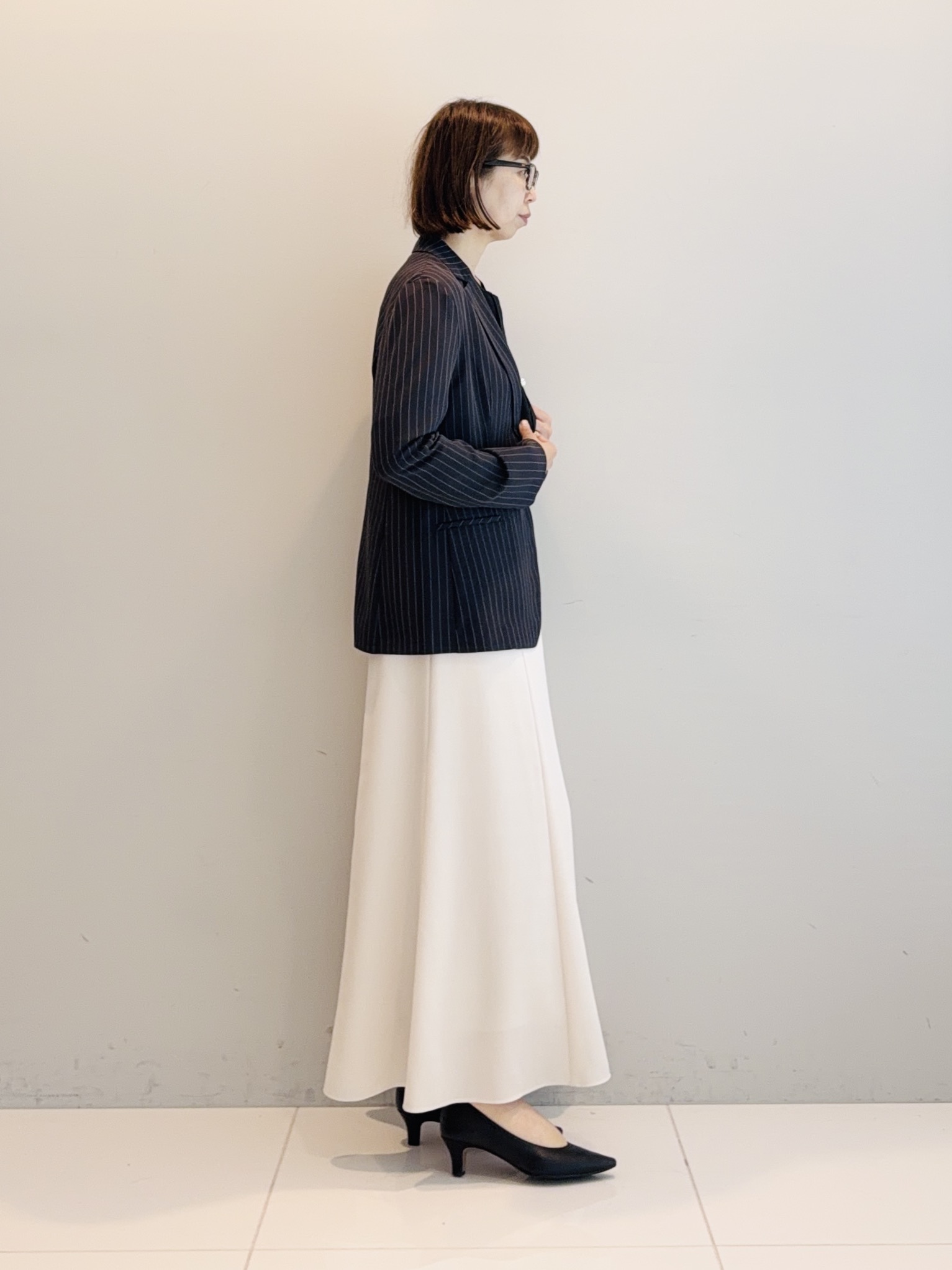 murayamaさんの「INDIVI｜【接触冷感/UVケア/夏羽織り/着る日傘】ケープ風ブラウス」を使ったコーディネート