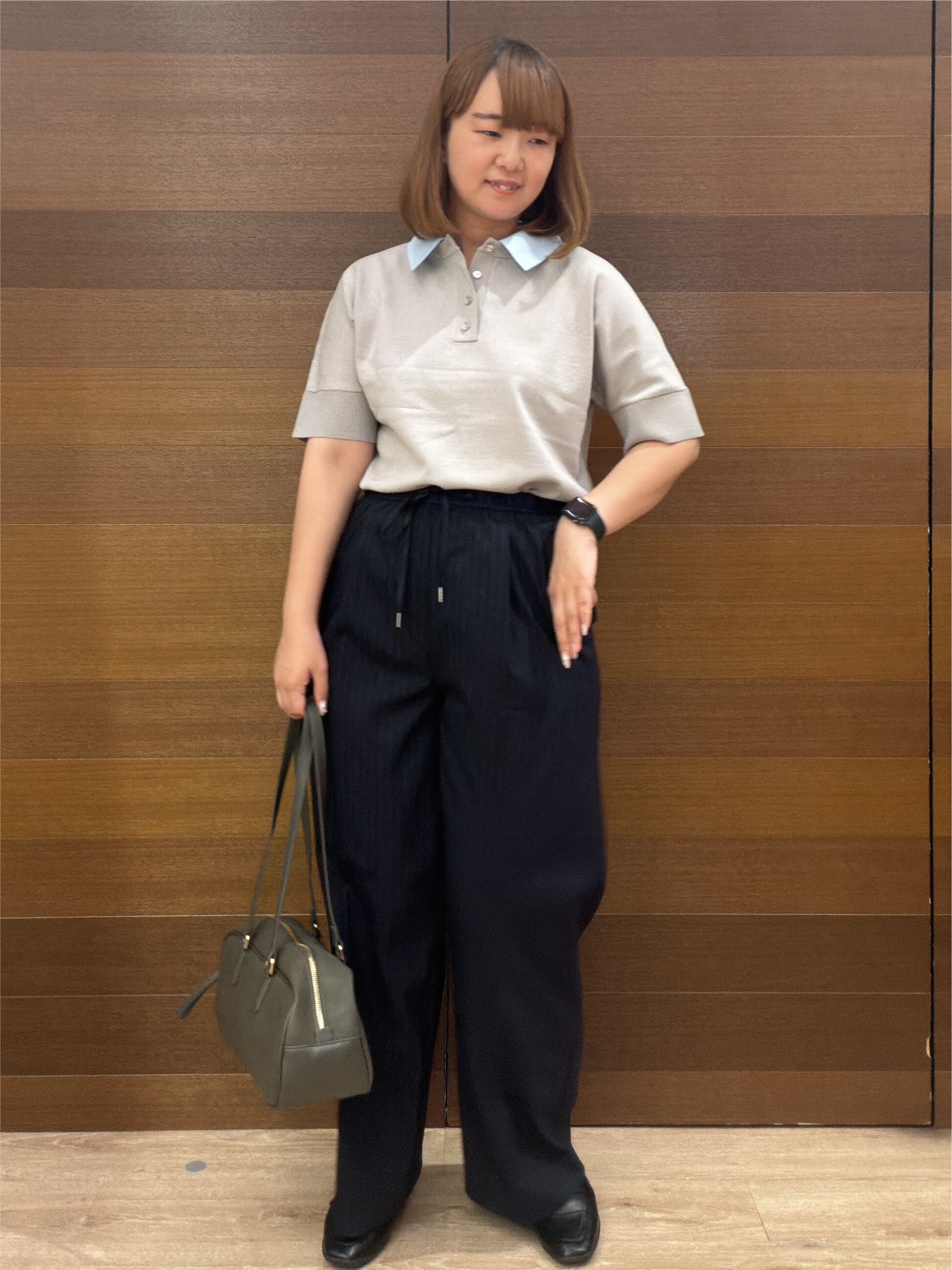 yumeさんの「OPAQUE.CLIP｜2WAY衿ドッキングニット《洗濯機OK》」を使ったコーディネート