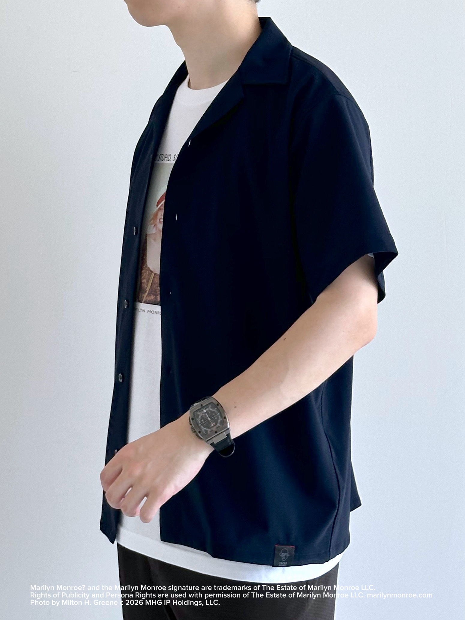イッシーさんの「TAKEO KIKUCHI｜【別注】マリリン・モンロー/フォトTシャツ」を使ったコーディネート