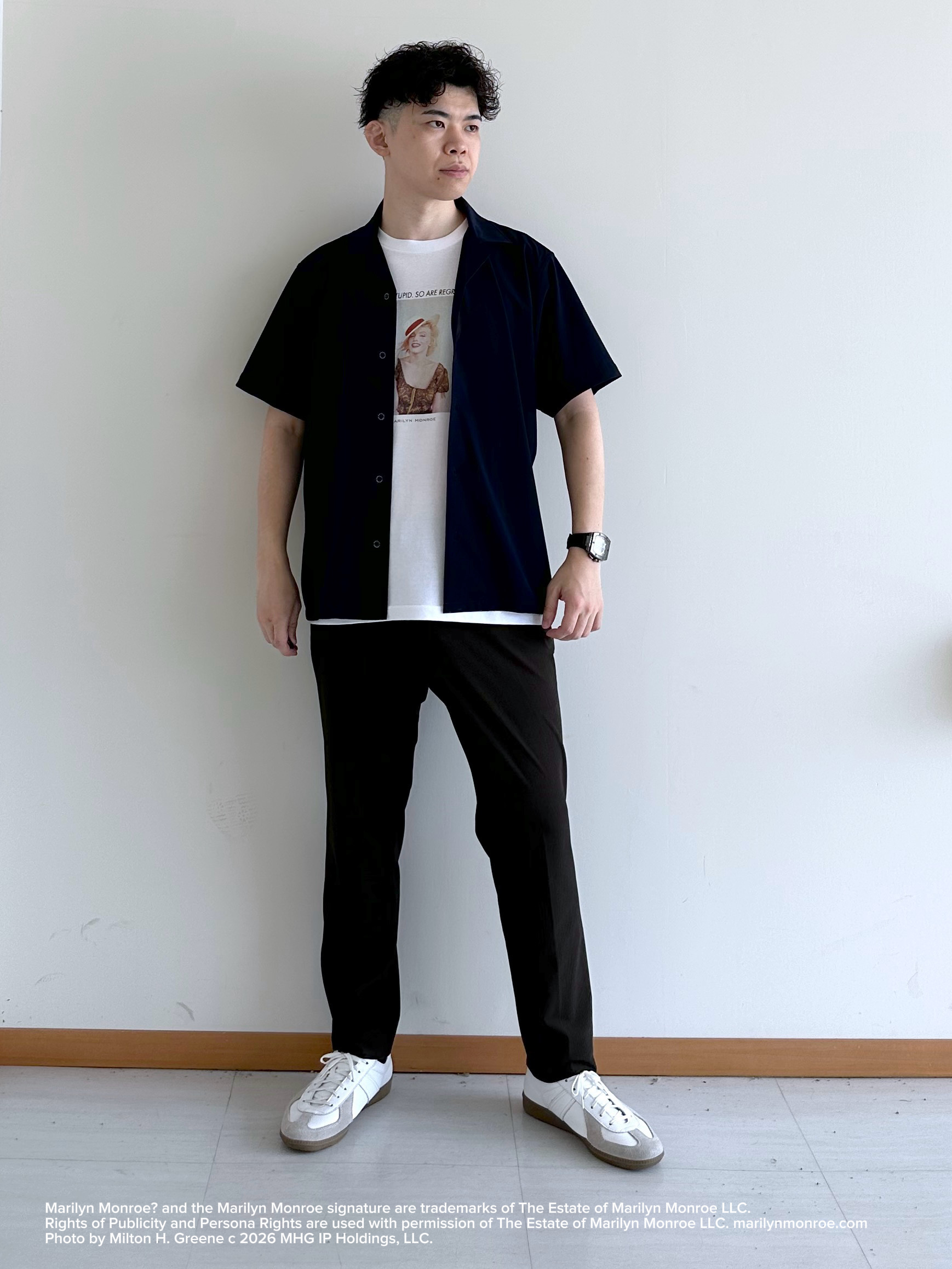 イッシーさんの「TAKEO KIKUCHI｜【別注】マリリン・モンロー/フォトTシャツ」を使ったコーディネート