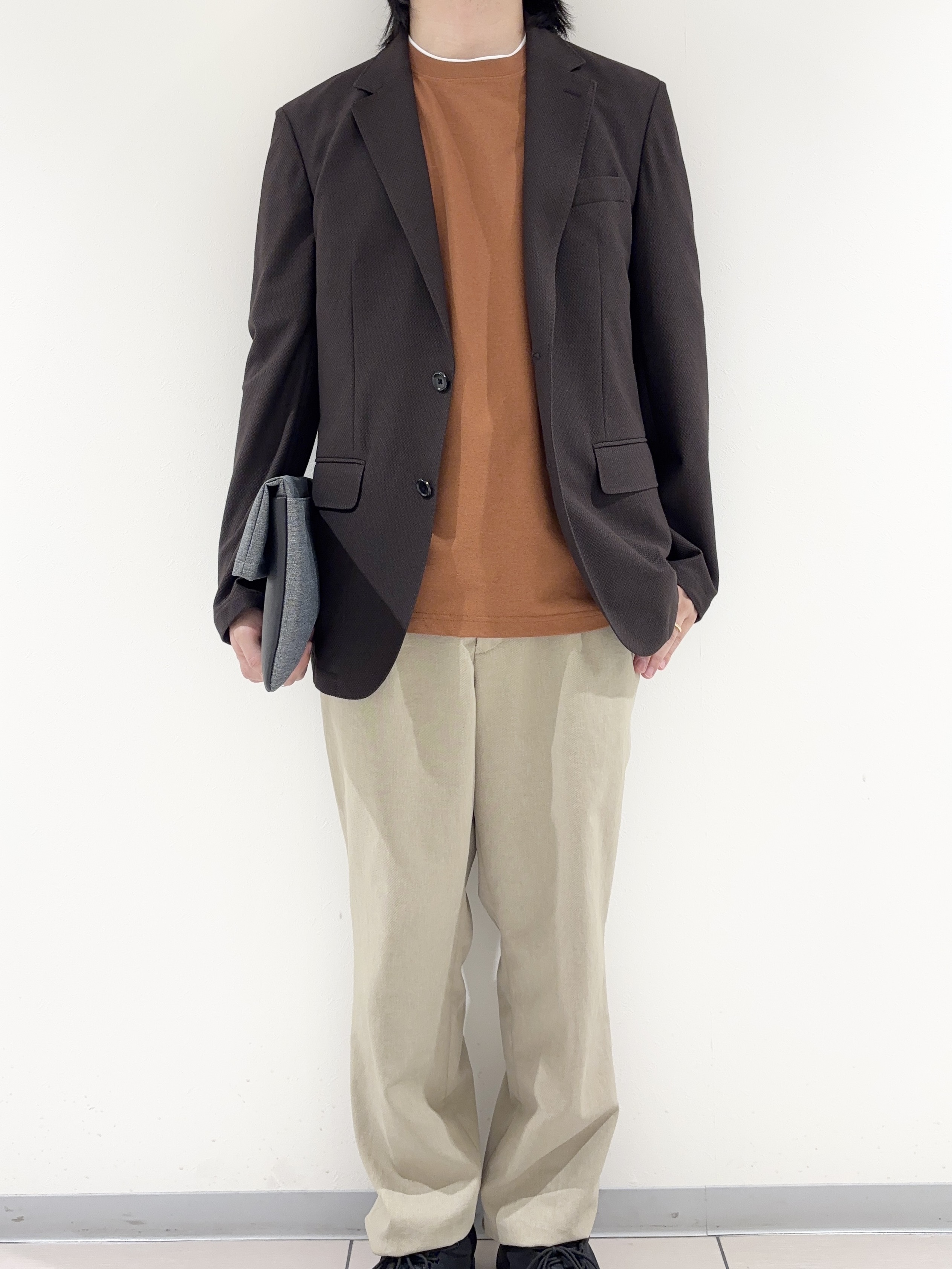 及川さんの「TAKEO KIKUCHI｜【抗菌防臭】CALCULO（R）ジャージ ジャケット」を使ったコーディネート