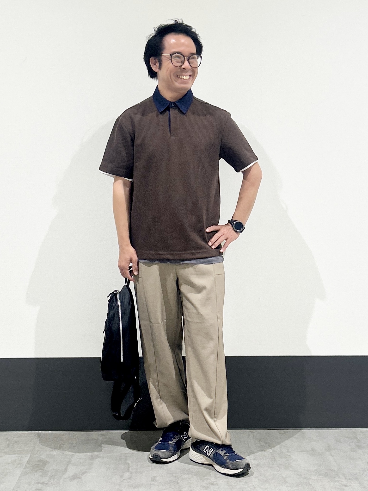 KENJI Iさんの「THE SHOP TK｜【洗濯機OK】デニム襟 半袖ポロシャツ」を使ったコーディネート