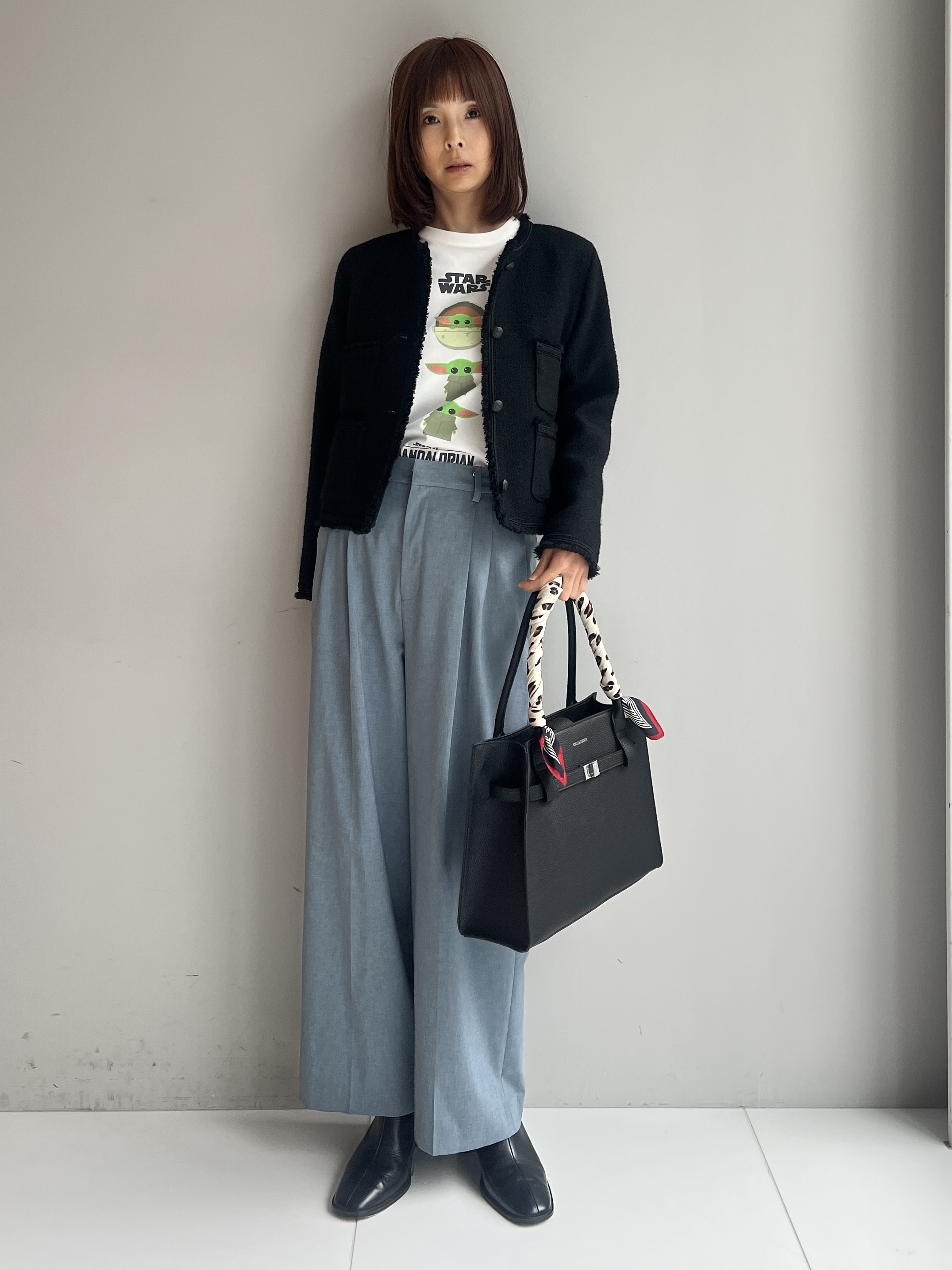 misaさんの「DRESSTERIOR｜レオパードシルクスカーフ」を使ったコーディネート