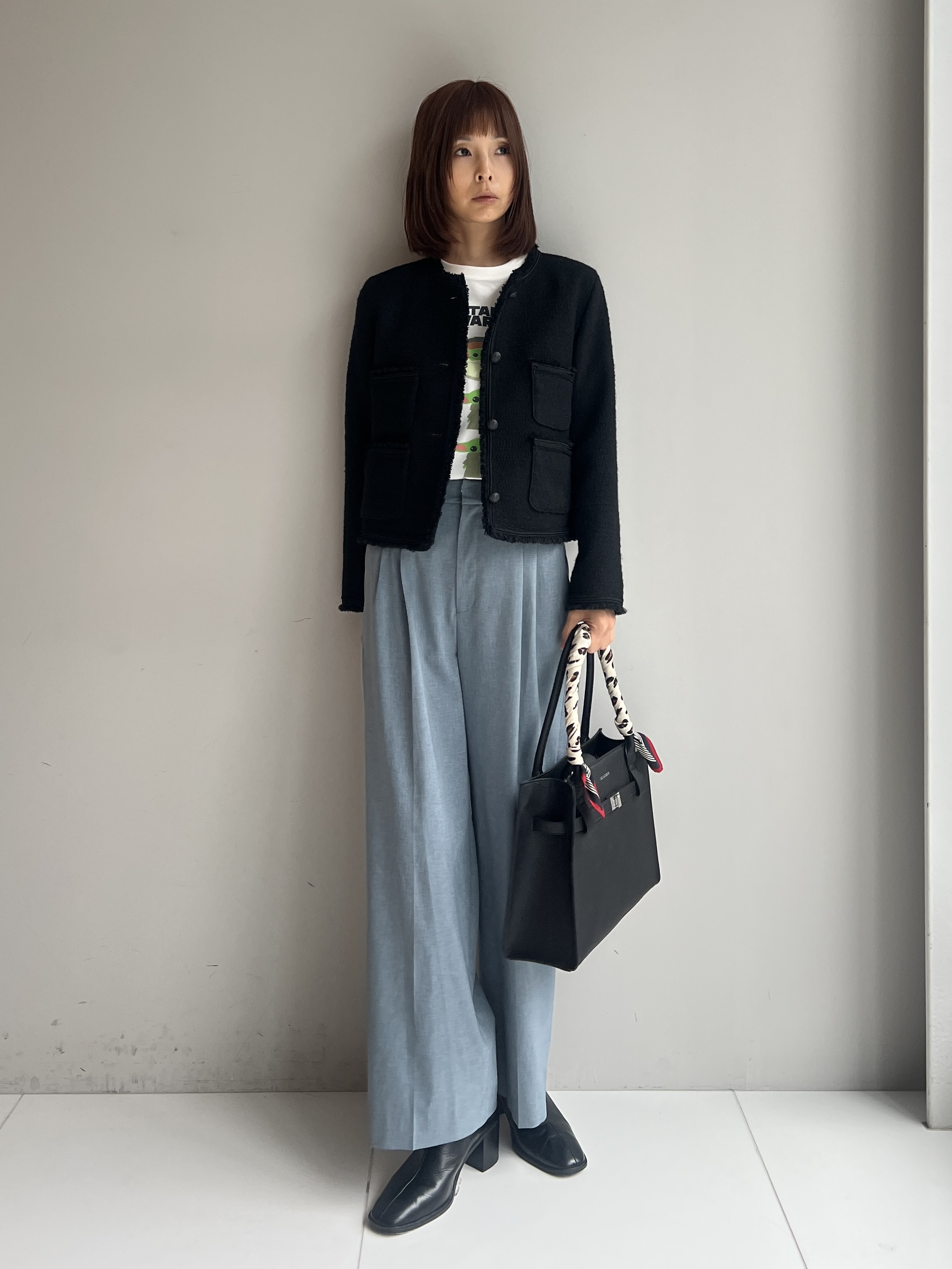 misaさんの「DRESSTERIOR｜レオパードシルクスカーフ」を使ったコーディネート