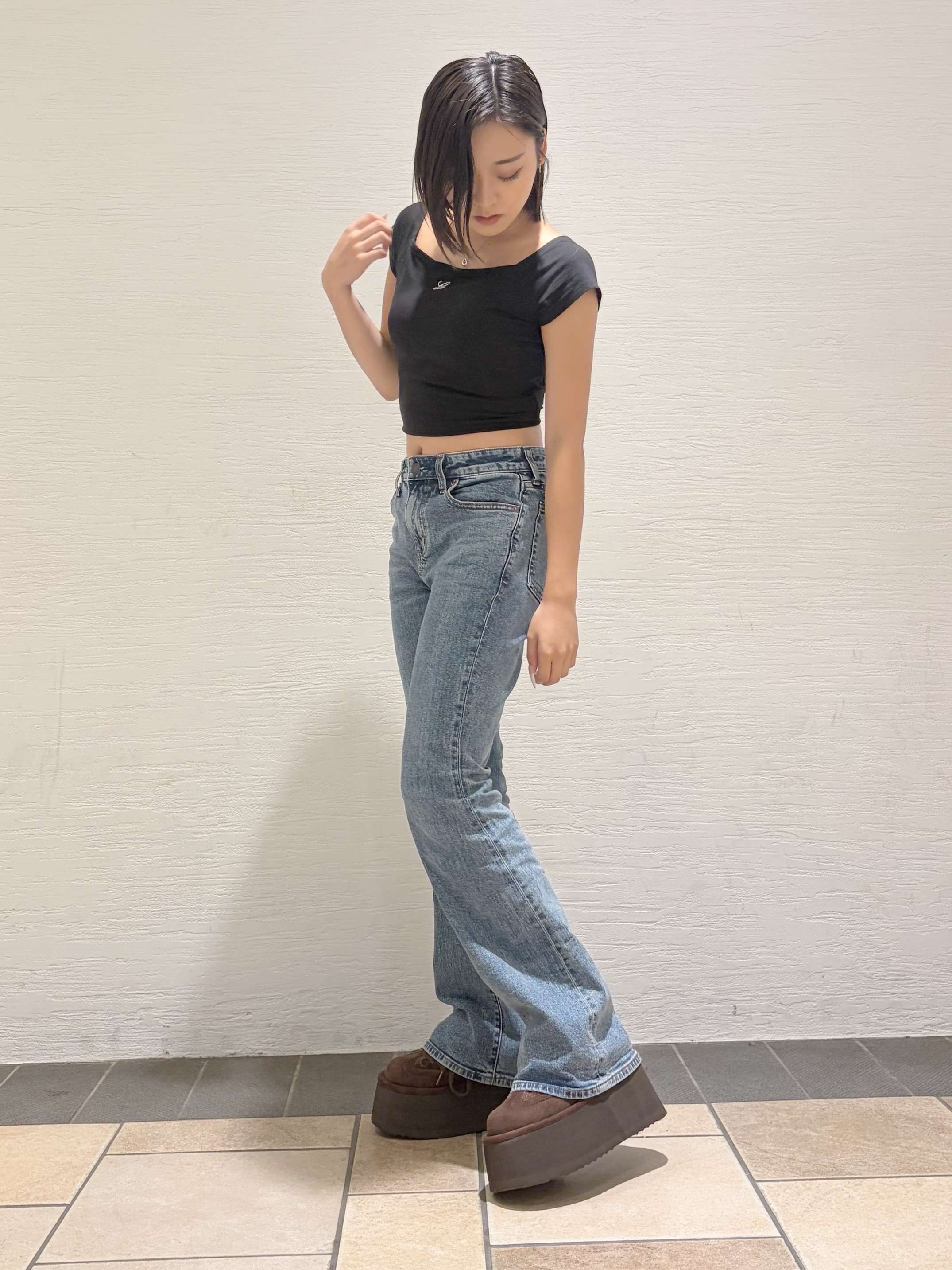 Maoさんの「ESPERANZA｜ハートチャーム付き厚底サボスニーカー」を使ったコーディネート