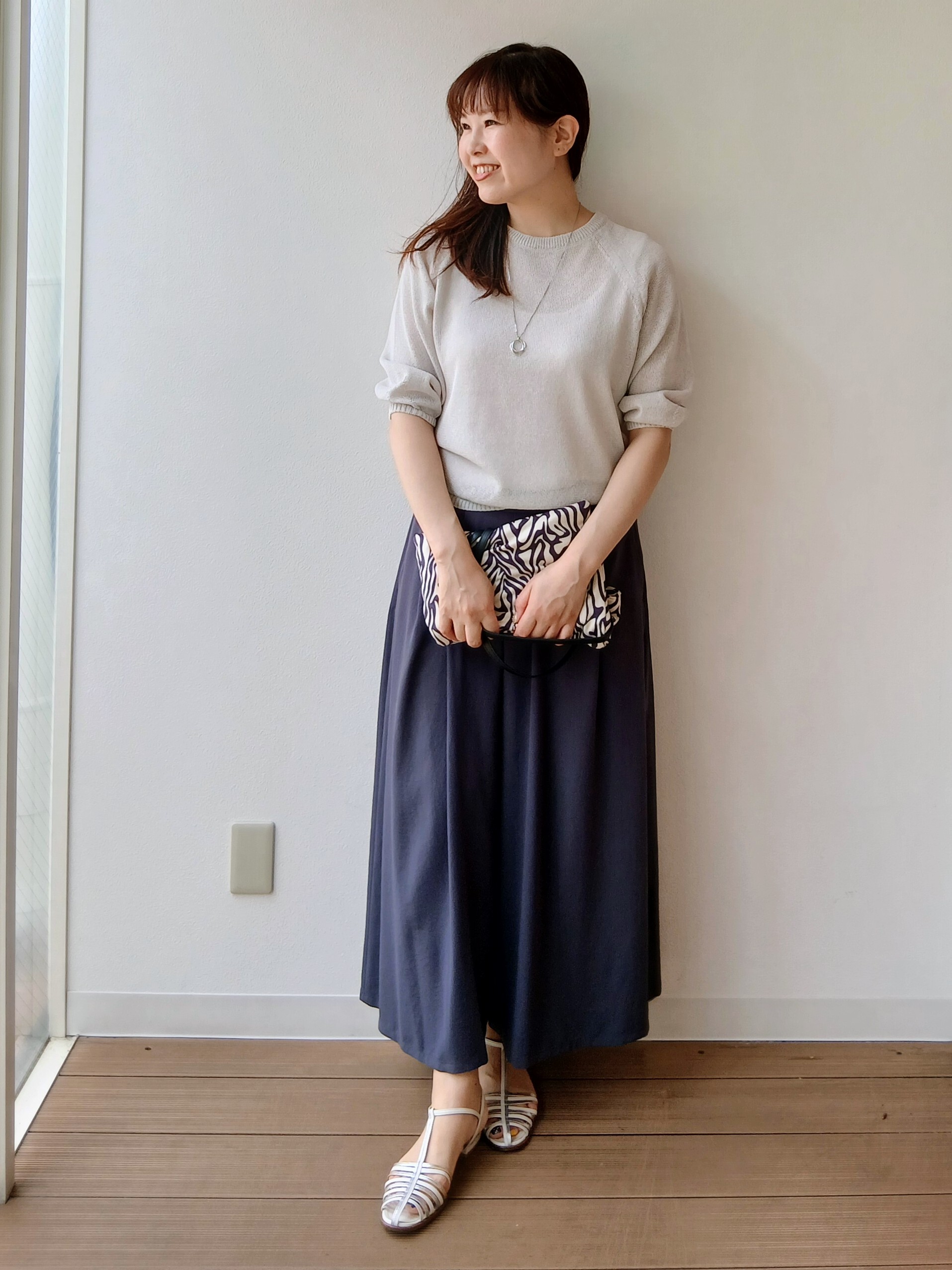 なみきさんの「UNTITLED｜【洗える/ゆったり】クルーネックドライニット」を使ったコーディネート