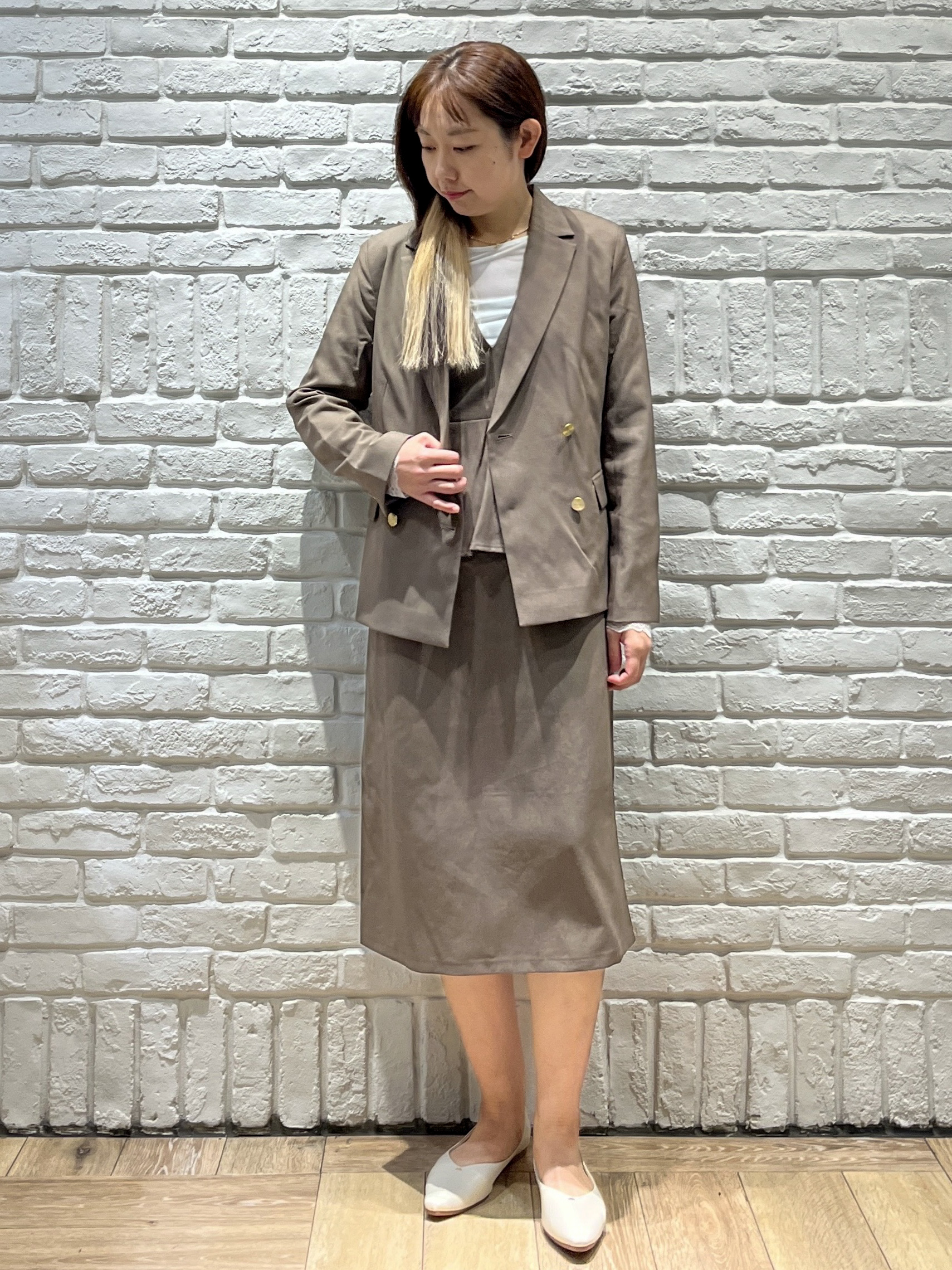 erinaさんの「index｜【セットアップ対応】ダブルブレストジャケット《洗濯機OK／イージーアイロン／防シワ》」を使ったコーディネート