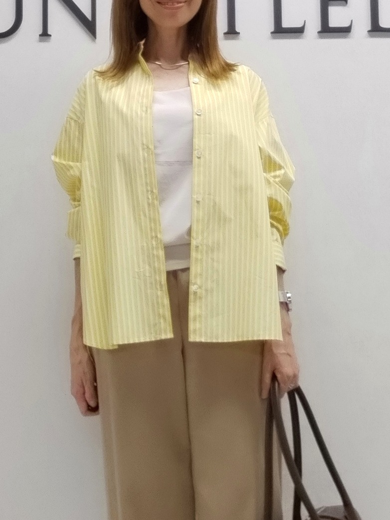 もりさんの「UNTITLED｜【ウエストゴム】シャイニーキュプラワイドパンツ」を使ったコーディネート