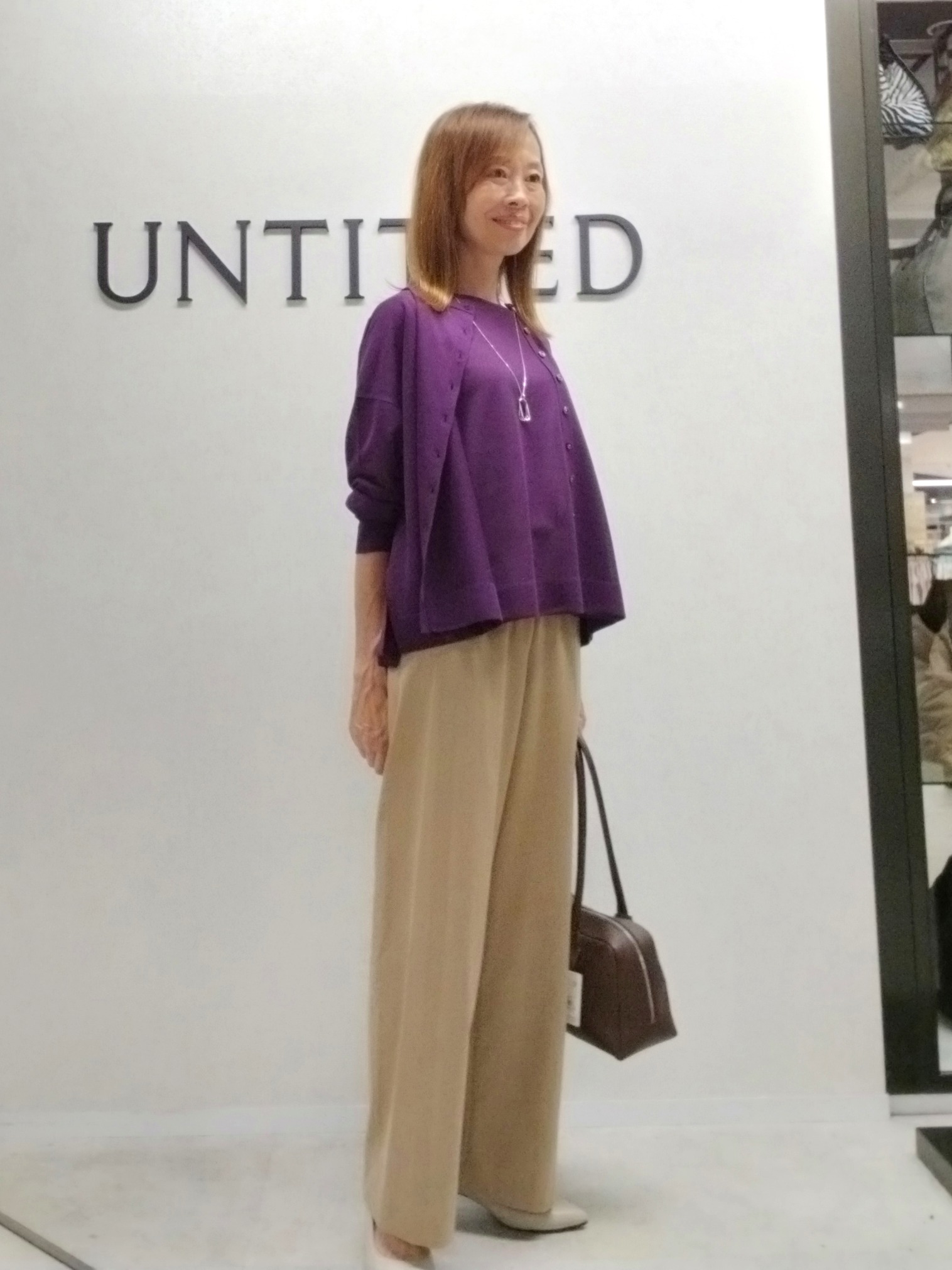 もりさんの「UNTITLED｜【アンサンブル可/秋羽織り/シアー】前後2WAYカーディガン」を使ったコーディネート