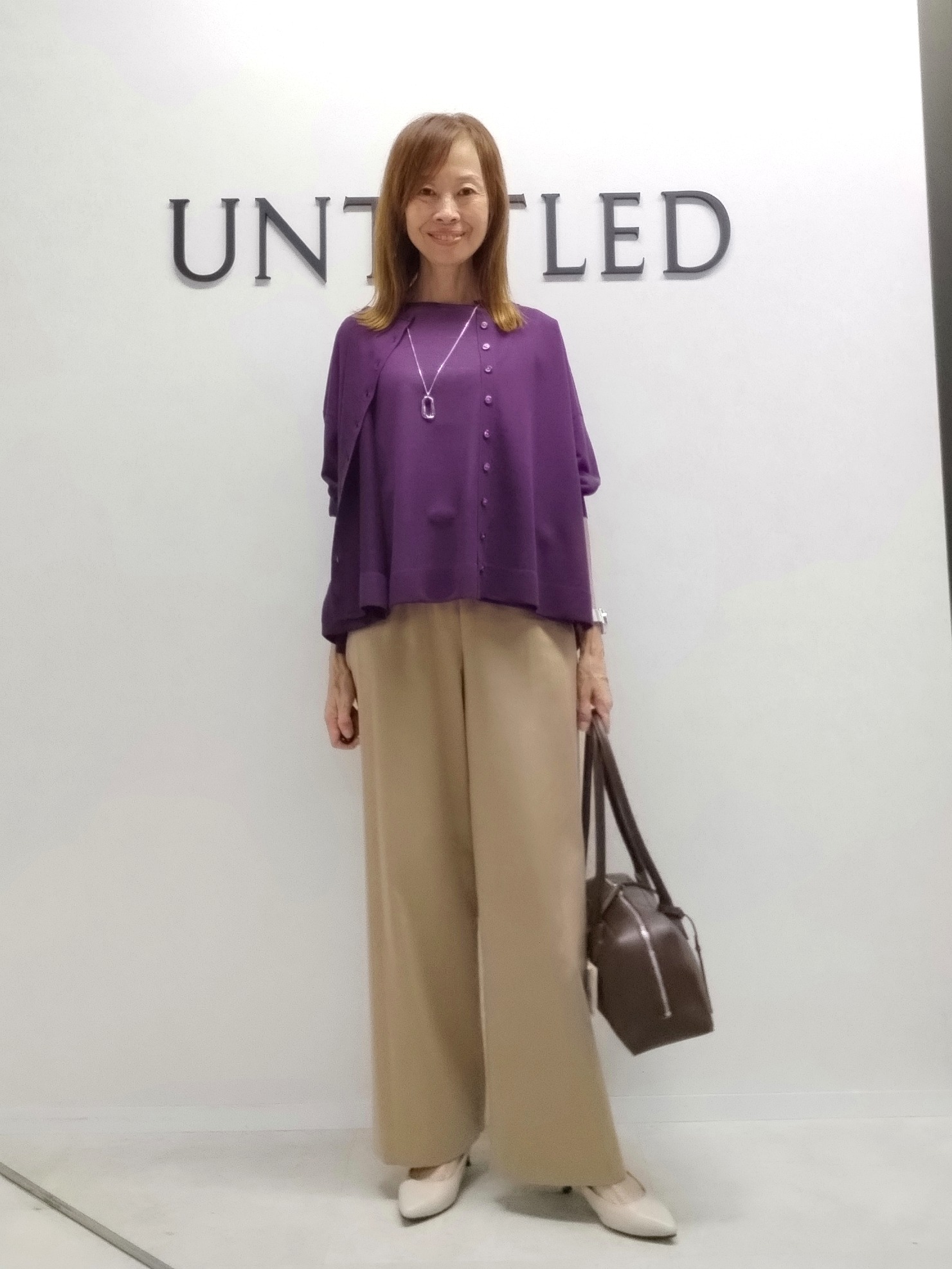 もりさんの「UNTITLED｜【アンサンブル可/秋羽織り/シアー】前後2WAYカーディガン」を使ったコーディネート