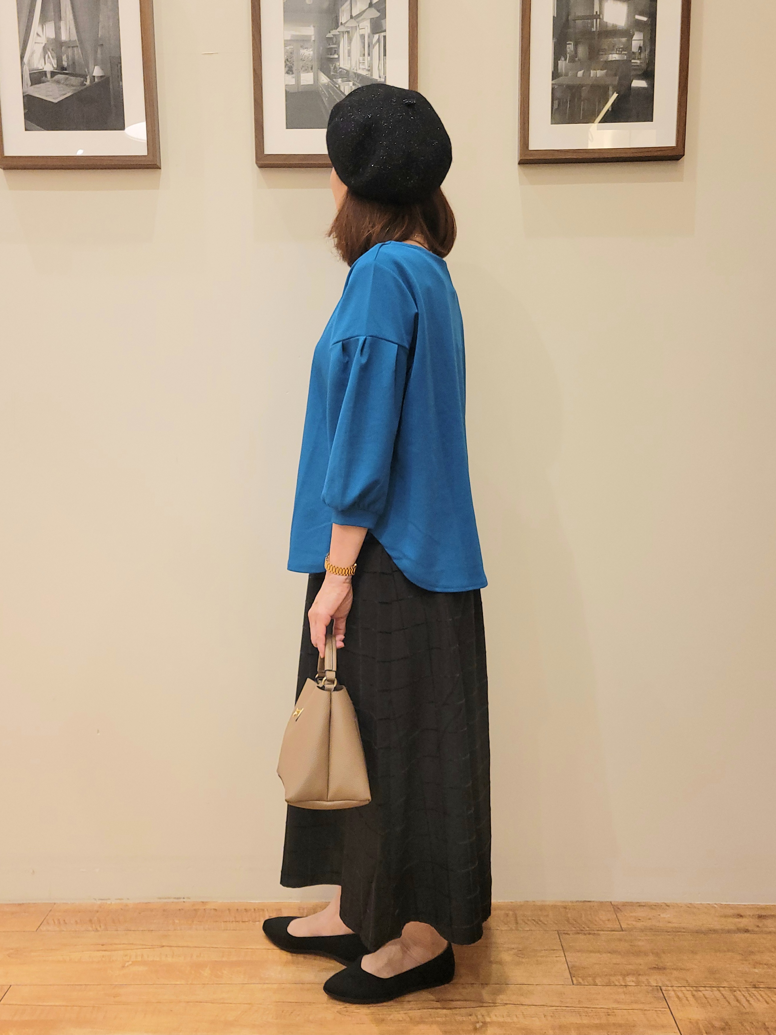 ユウさんの「SHOO･LA･RUE｜【着丈選べる/2点セット】ネックレス付き やわらか8分袖ブラウス」を使ったコーディネート