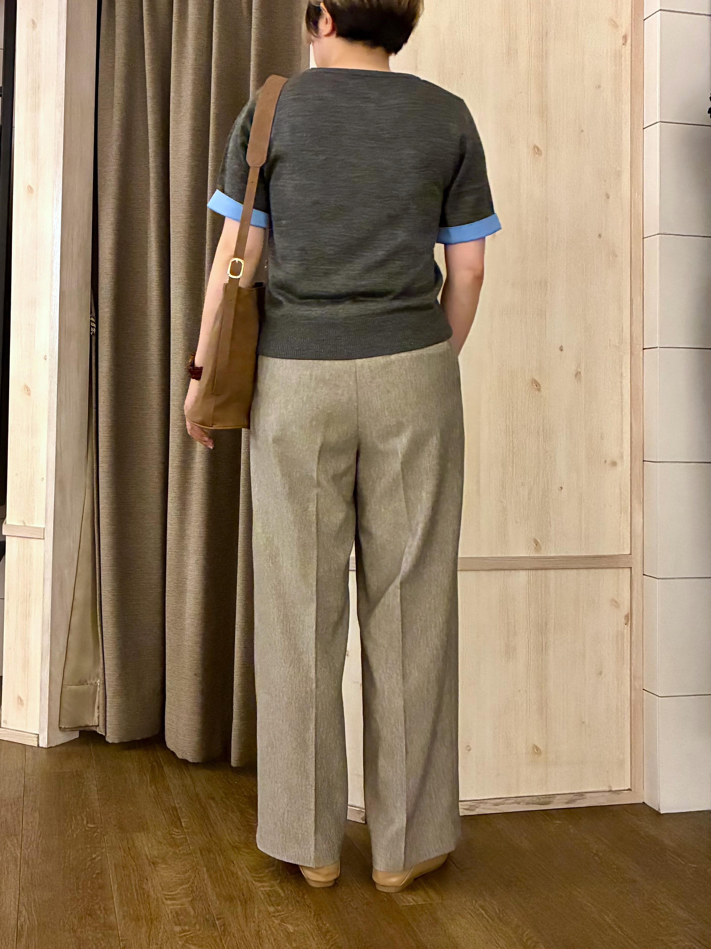 aiさんの「THE SHOP TK｜POLO BCS/アーガイル5分袖ニット」を使ったコーディネート