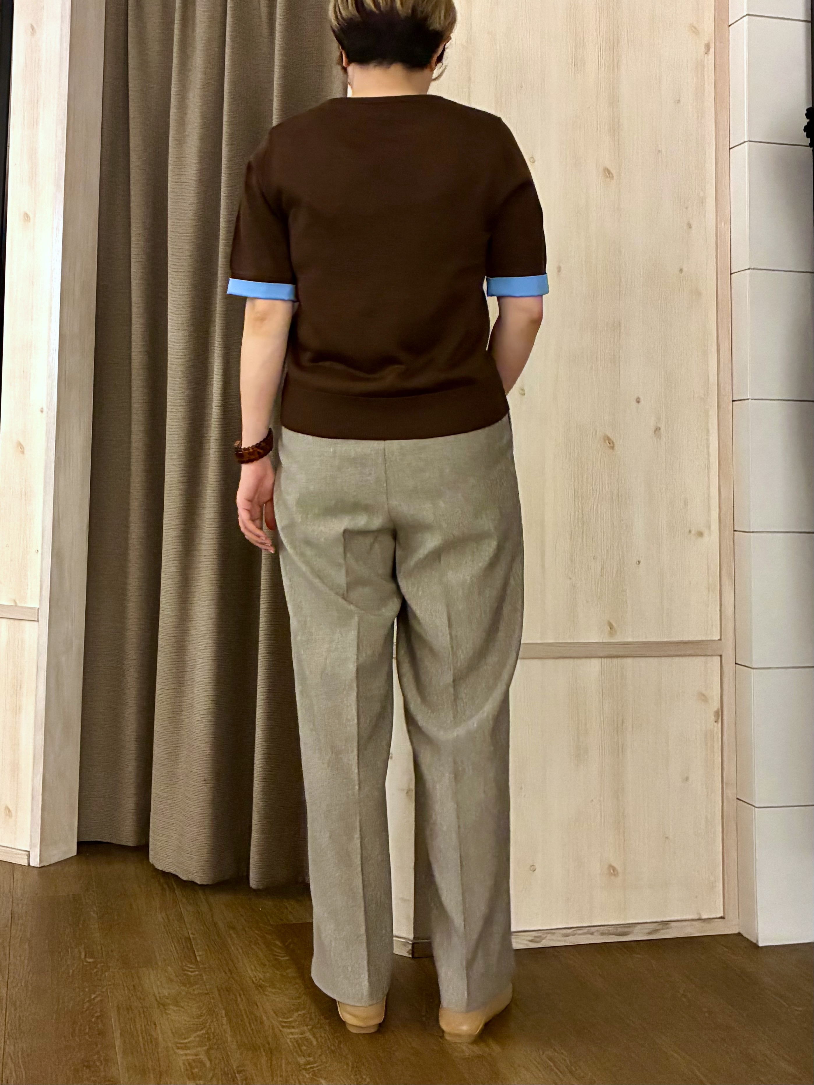 aiさんの「THE SHOP TK｜POLO BCS/アーガイル5分袖ニット」を使ったコーディネート