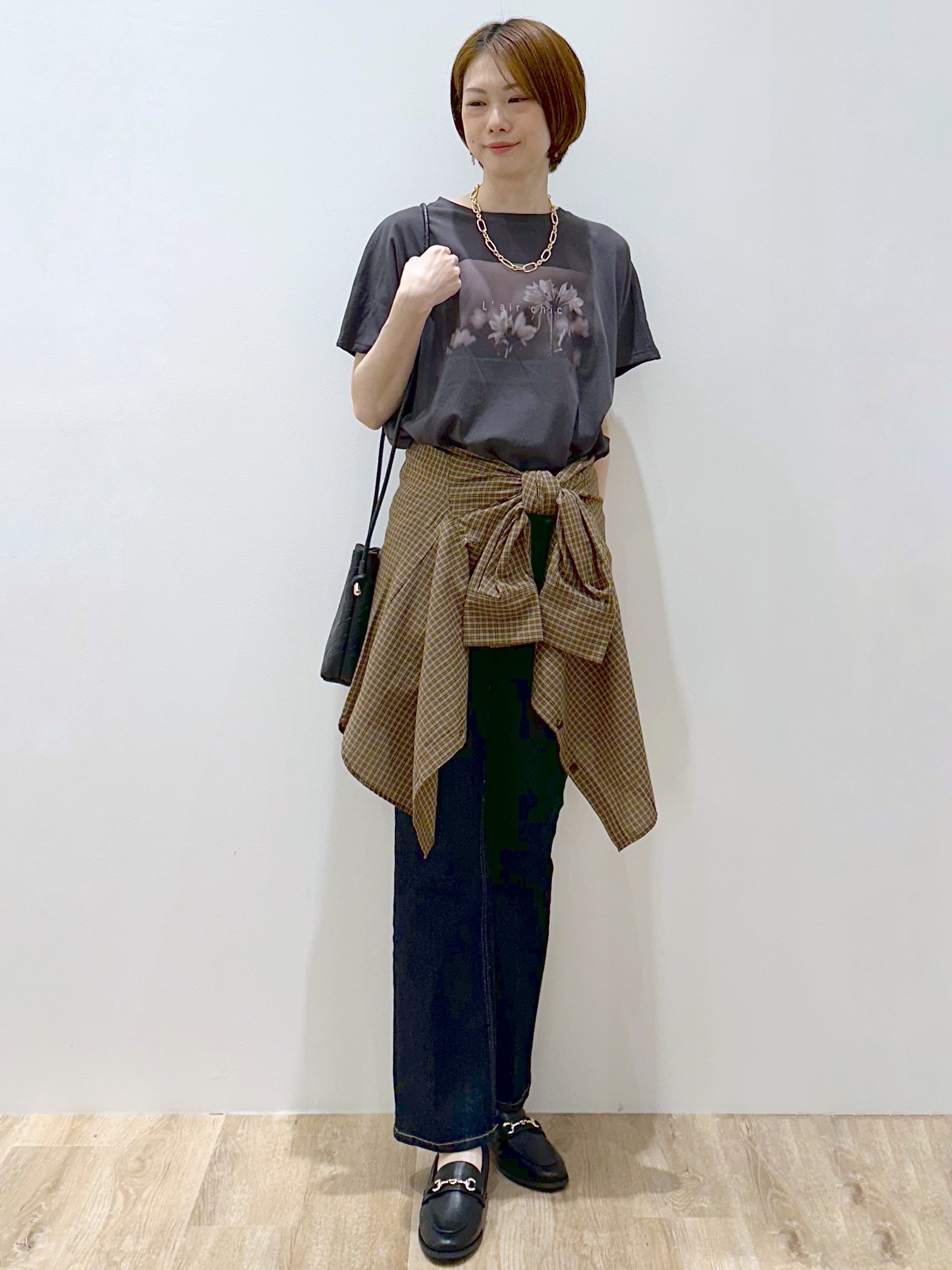 yurieさんの「OPAQUE.CLIP｜フォトプリントTシャツ【洗濯機OK】」を使ったコーディネート