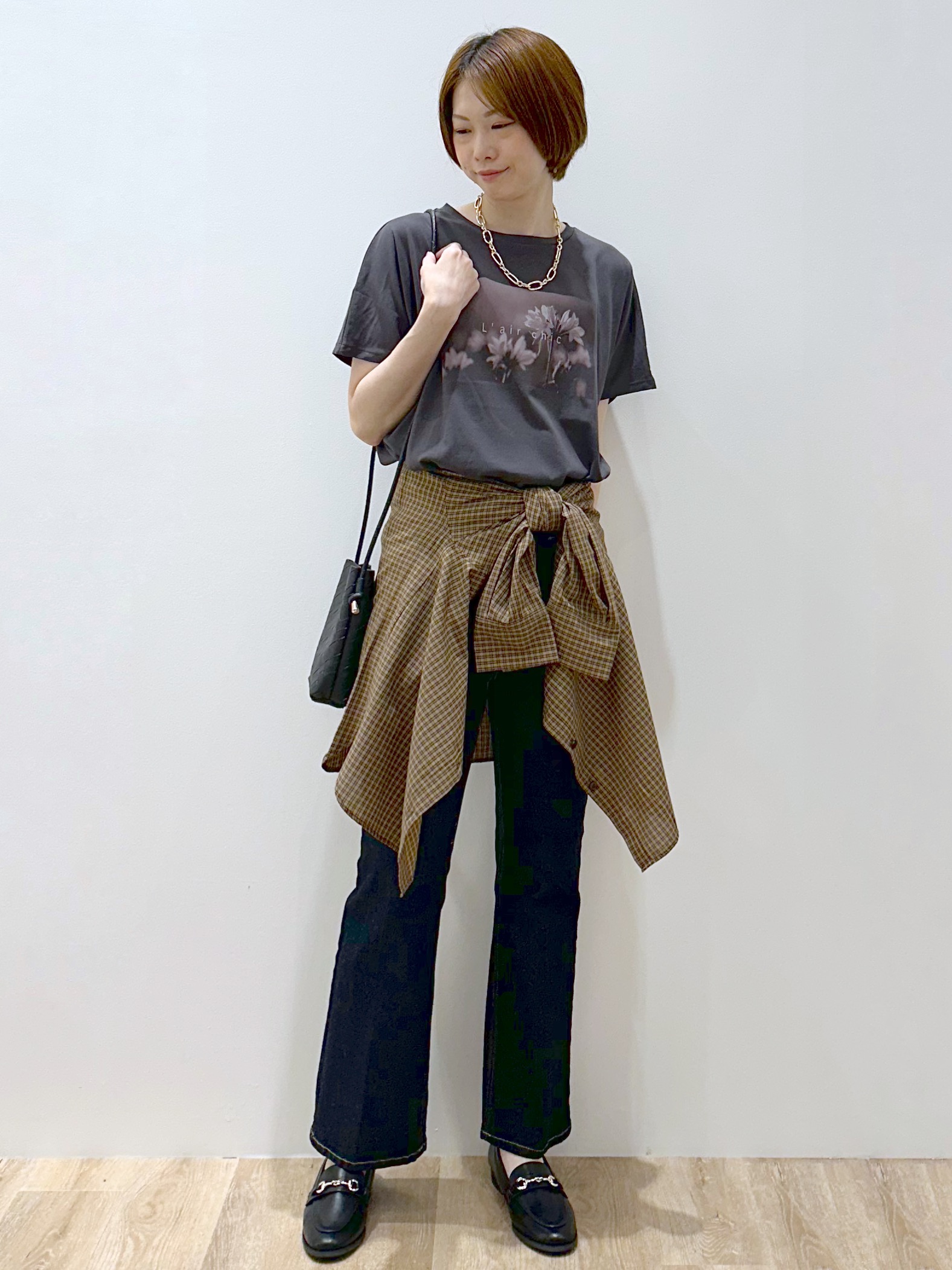 yurieさんの「OPAQUE.CLIP｜フォトプリントTシャツ【洗濯機OK】」を使ったコーディネート