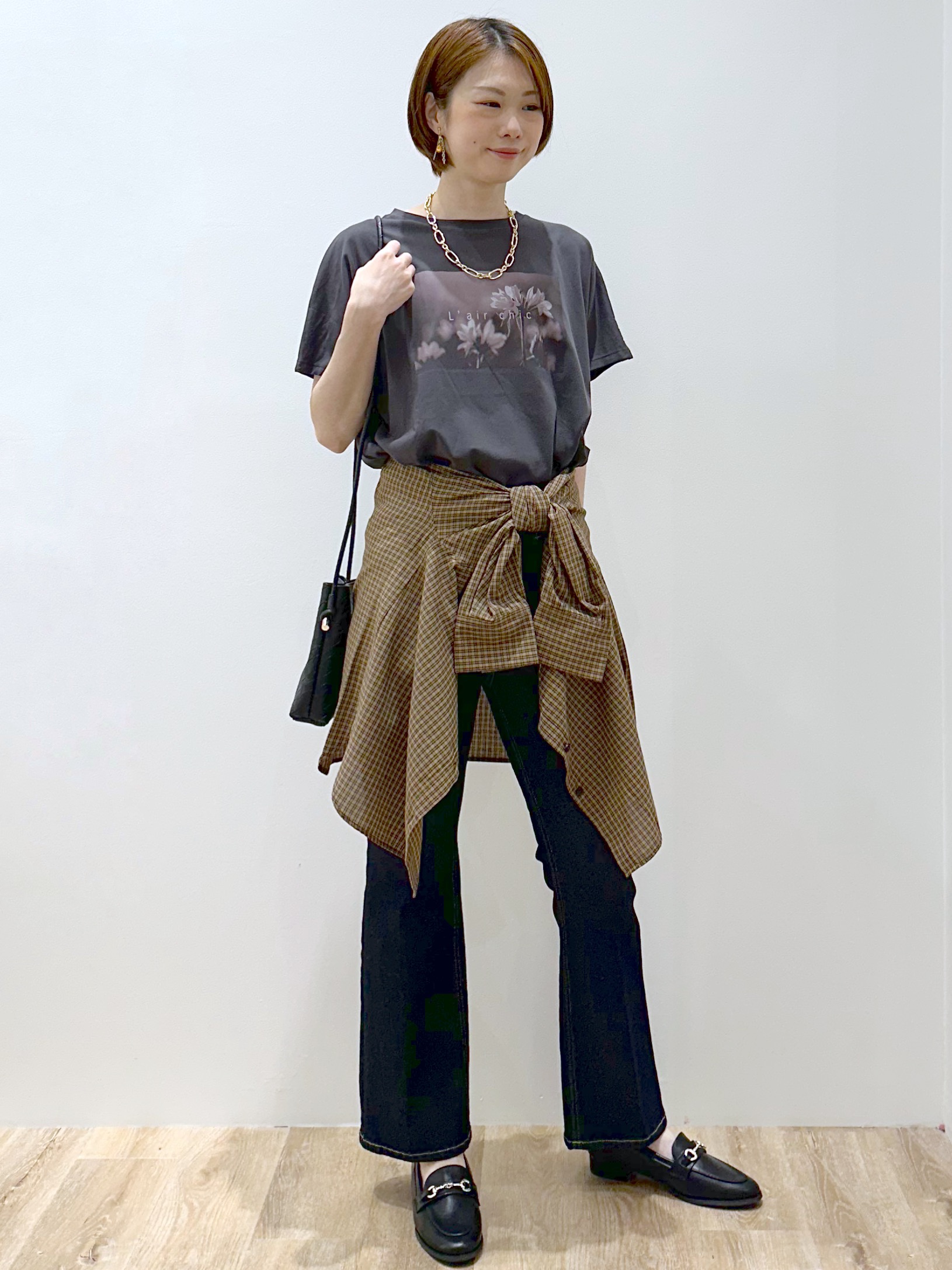 yurieさんの「OPAQUE.CLIP｜フォトプリントTシャツ【洗濯機OK】」を使ったコーディネート