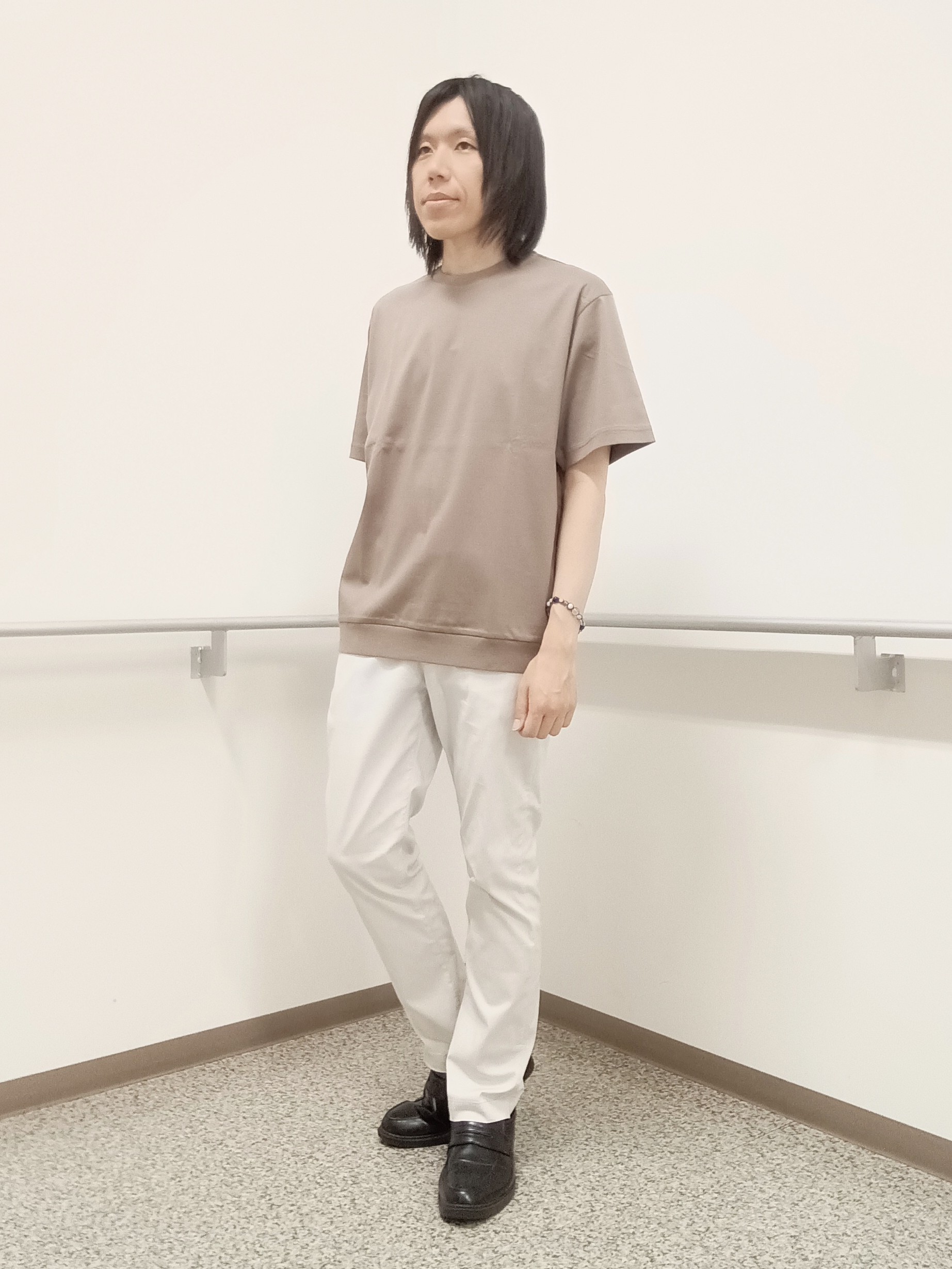 moritaさんの「TAKEO KIKUCHI｜【抗菌防臭/シーズンレス】シアサッカー ジャージシャツ」を使ったコーディネート