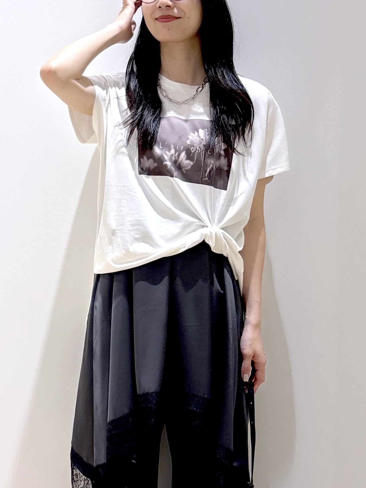 sachikoさんの「OPAQUE.CLIP｜フォトプリントTシャツ【洗濯機OK】」を使ったコーディネート