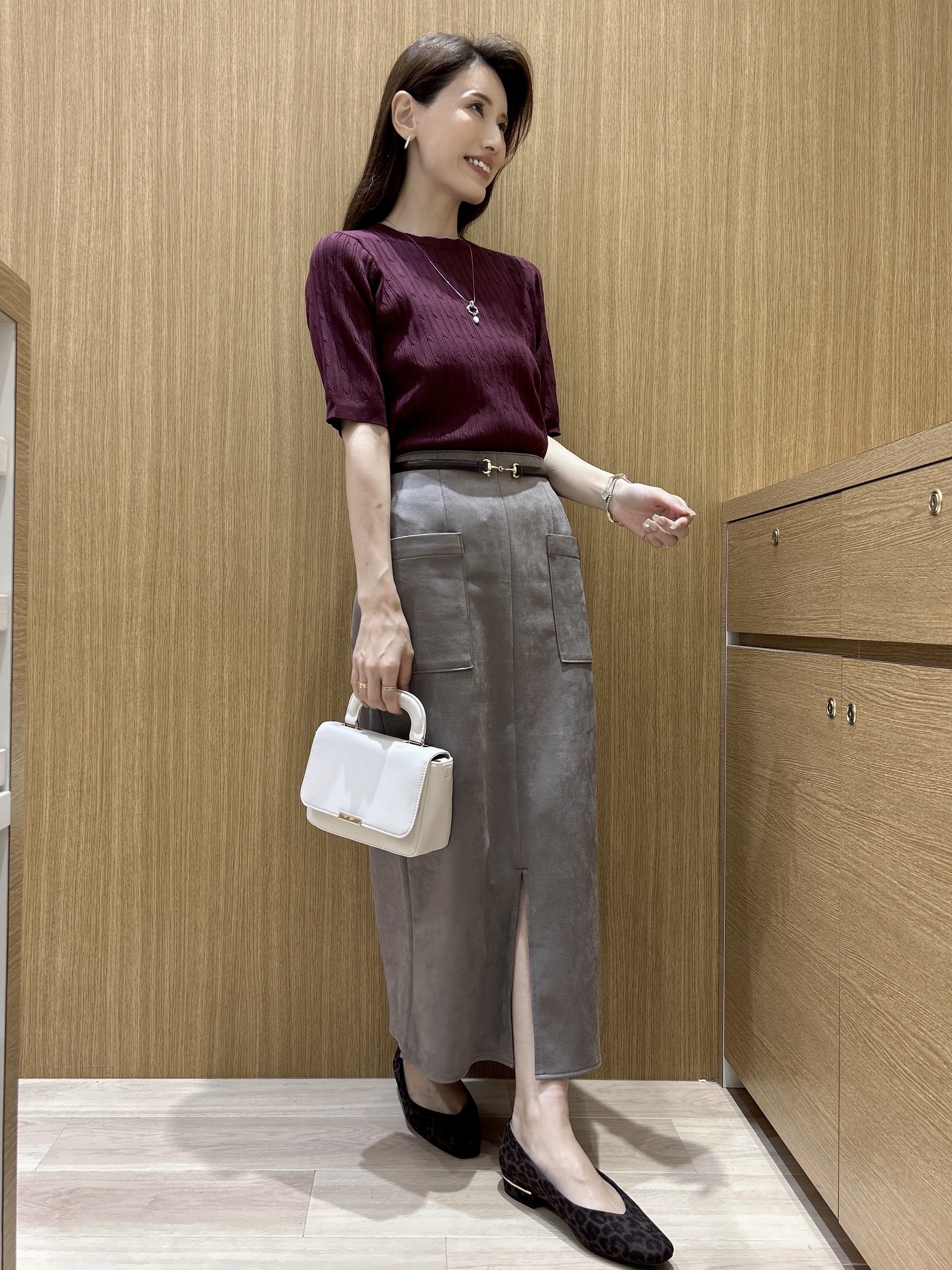 maiさんの「OPAQUE.CLIP｜【素材選べる】タイトスカート《洗濯機OK》」を使ったコーディネート