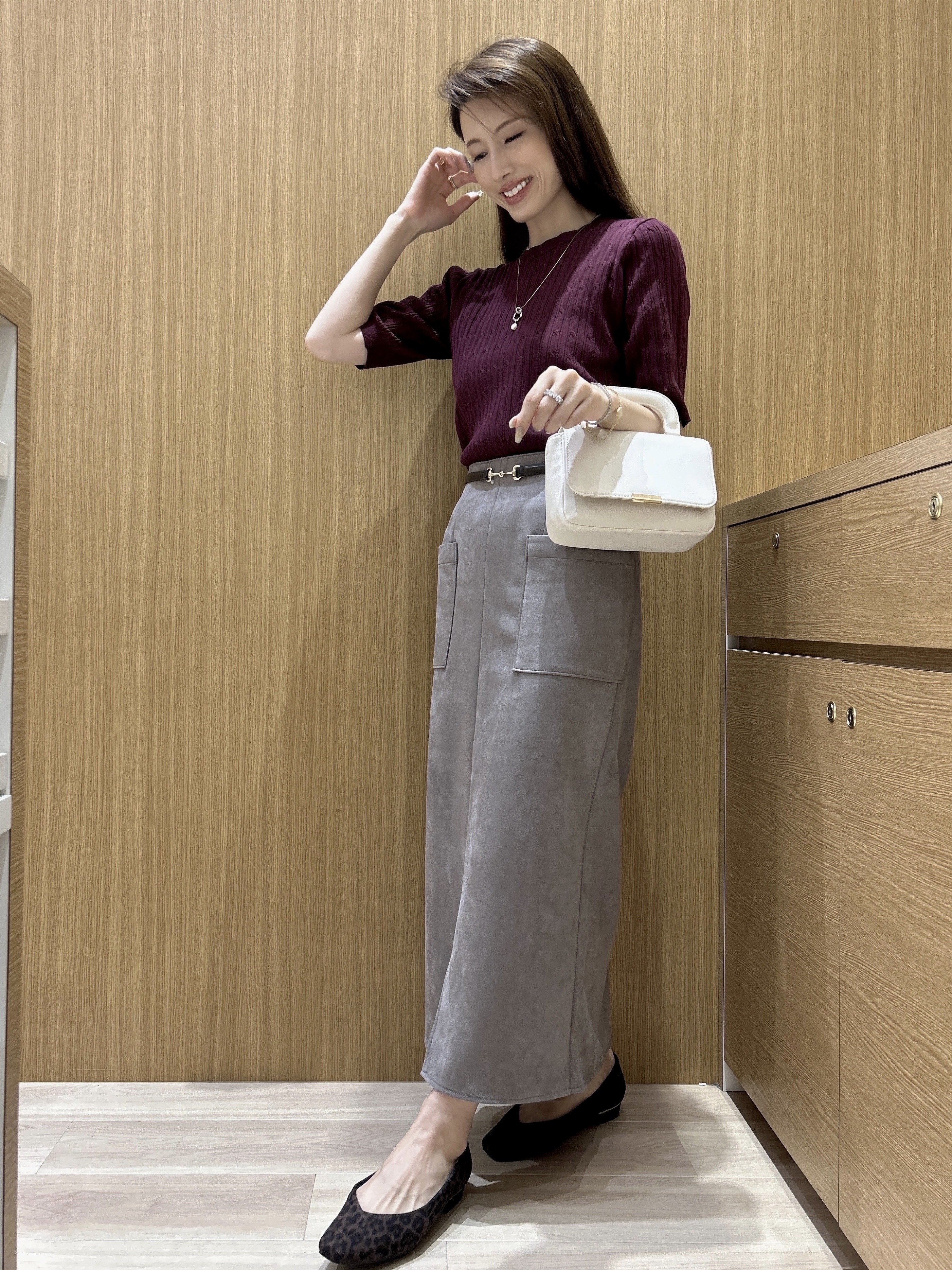 maiさんの「OPAQUE.CLIP｜【素材選べる】タイトスカート《洗濯機OK》」を使ったコーディネート