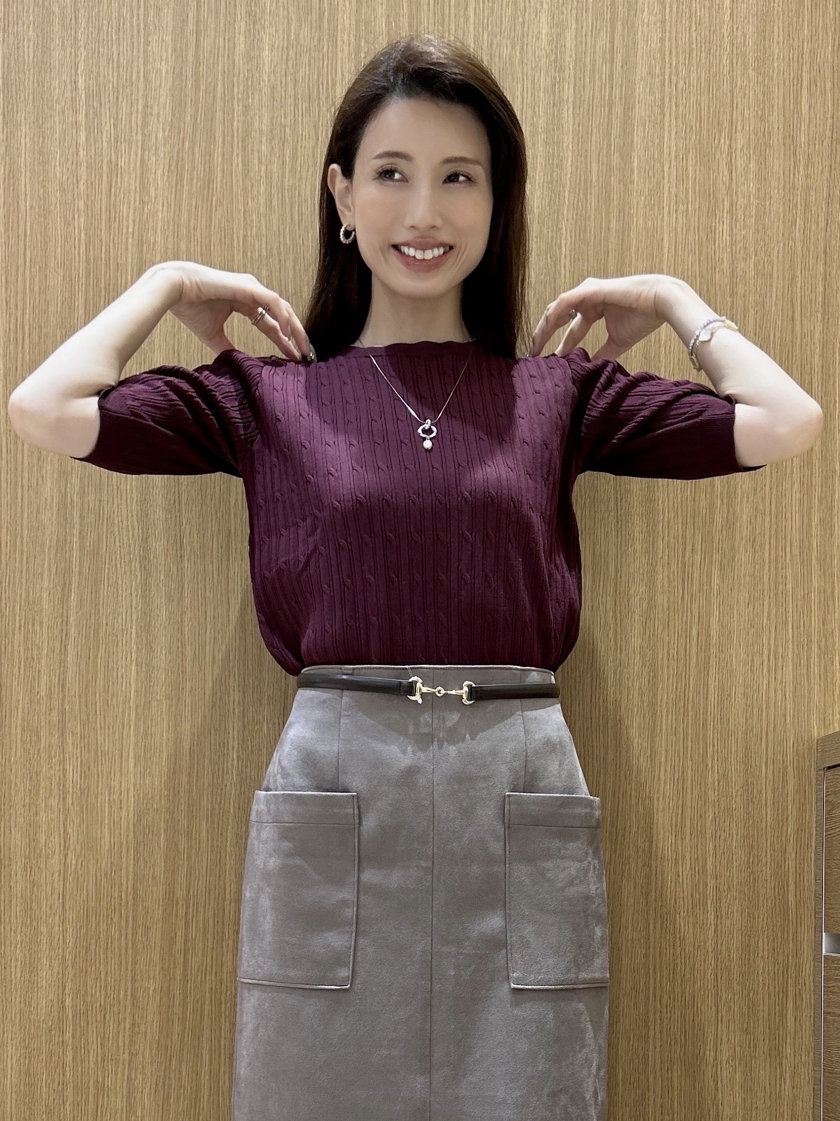 maiさんの「OPAQUE.CLIP｜【素材選べる】タイトスカート《洗濯機OK》」を使ったコーディネート
