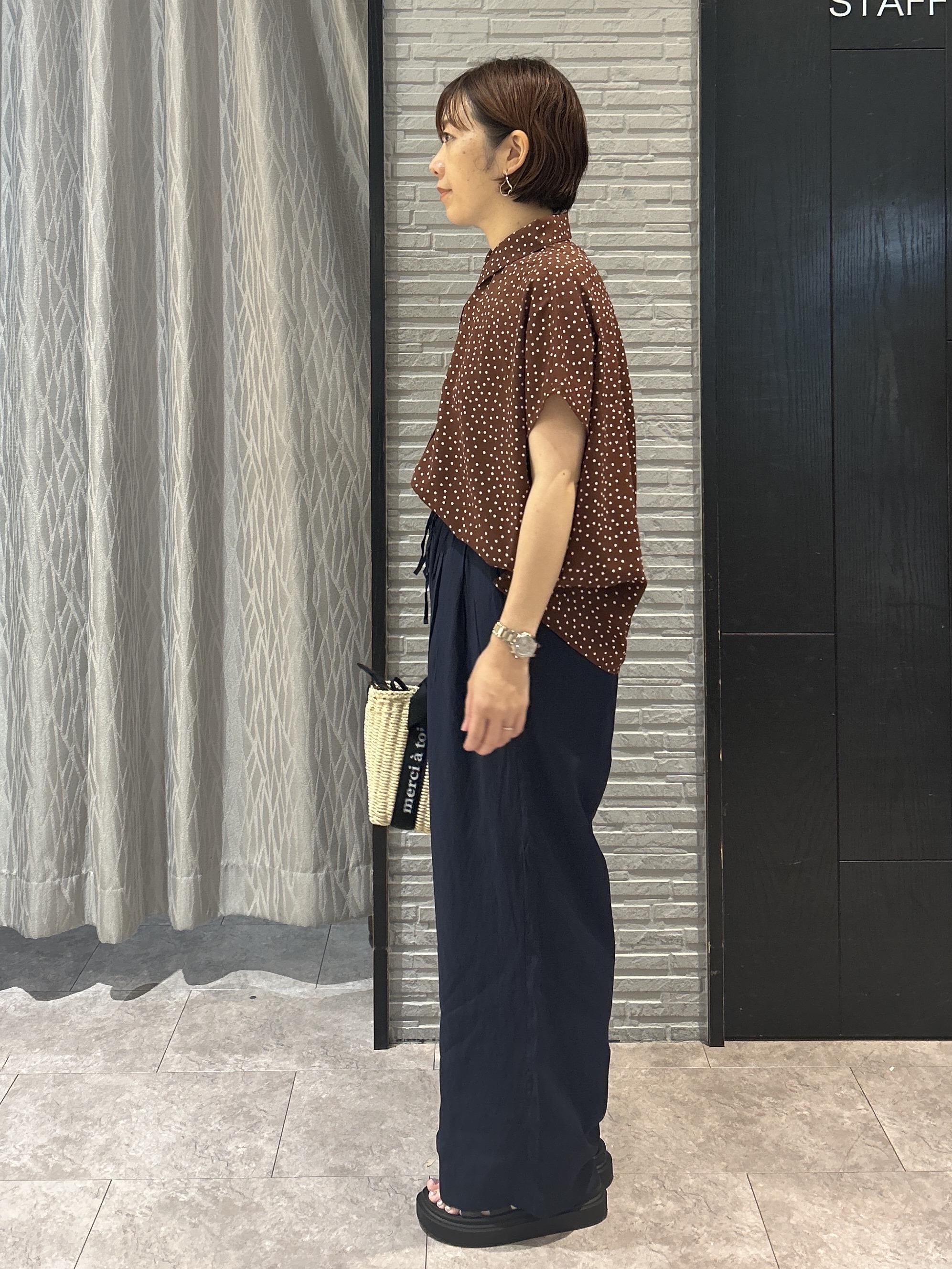 ga_riさんの「THE SHOP TK｜大人のためのドット柄 襟付きブラウス」を使ったコーディネート