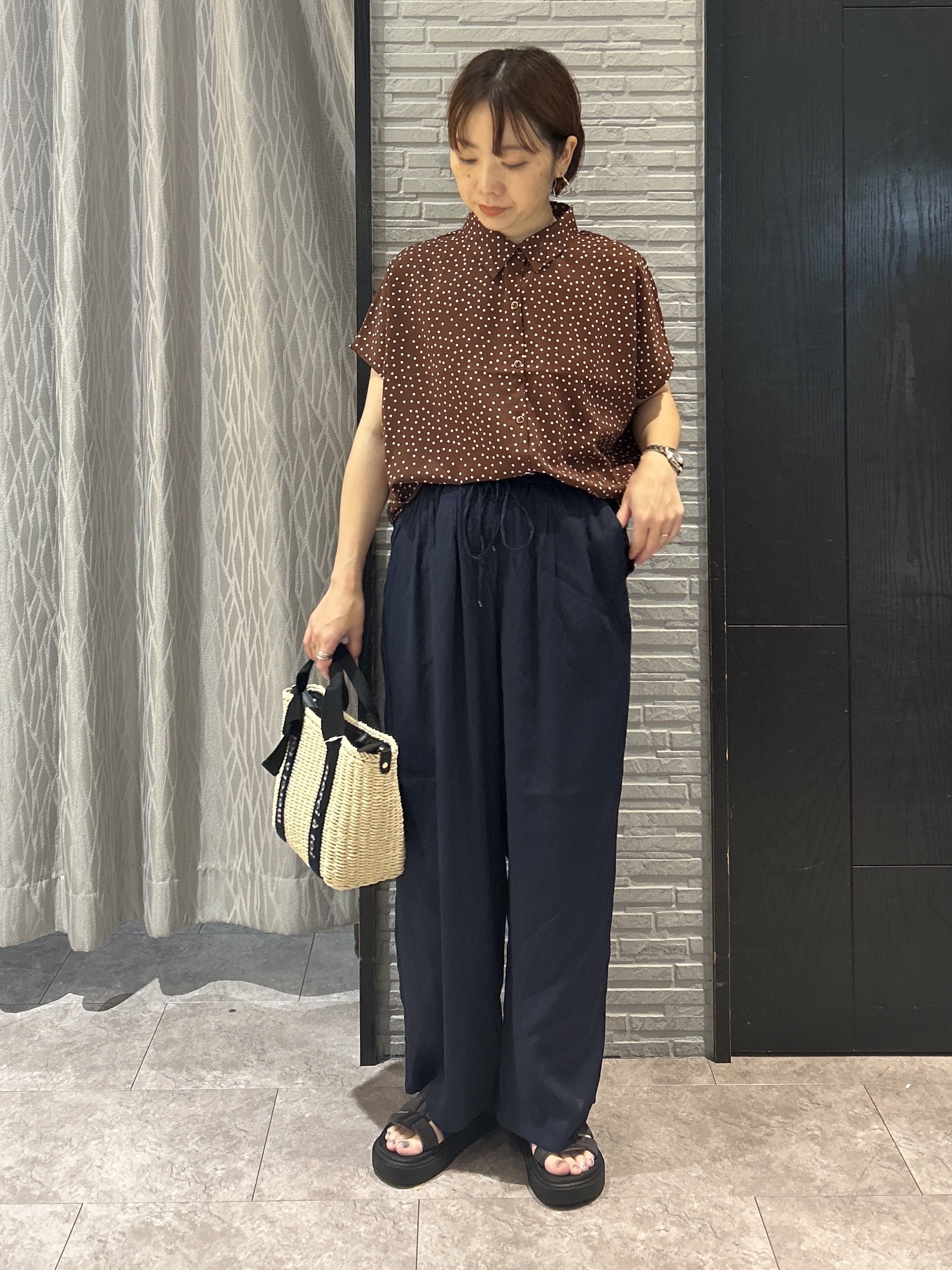 ga_riさんの「THE SHOP TK｜大人のためのドット柄 襟付きブラウス」を使ったコーディネート