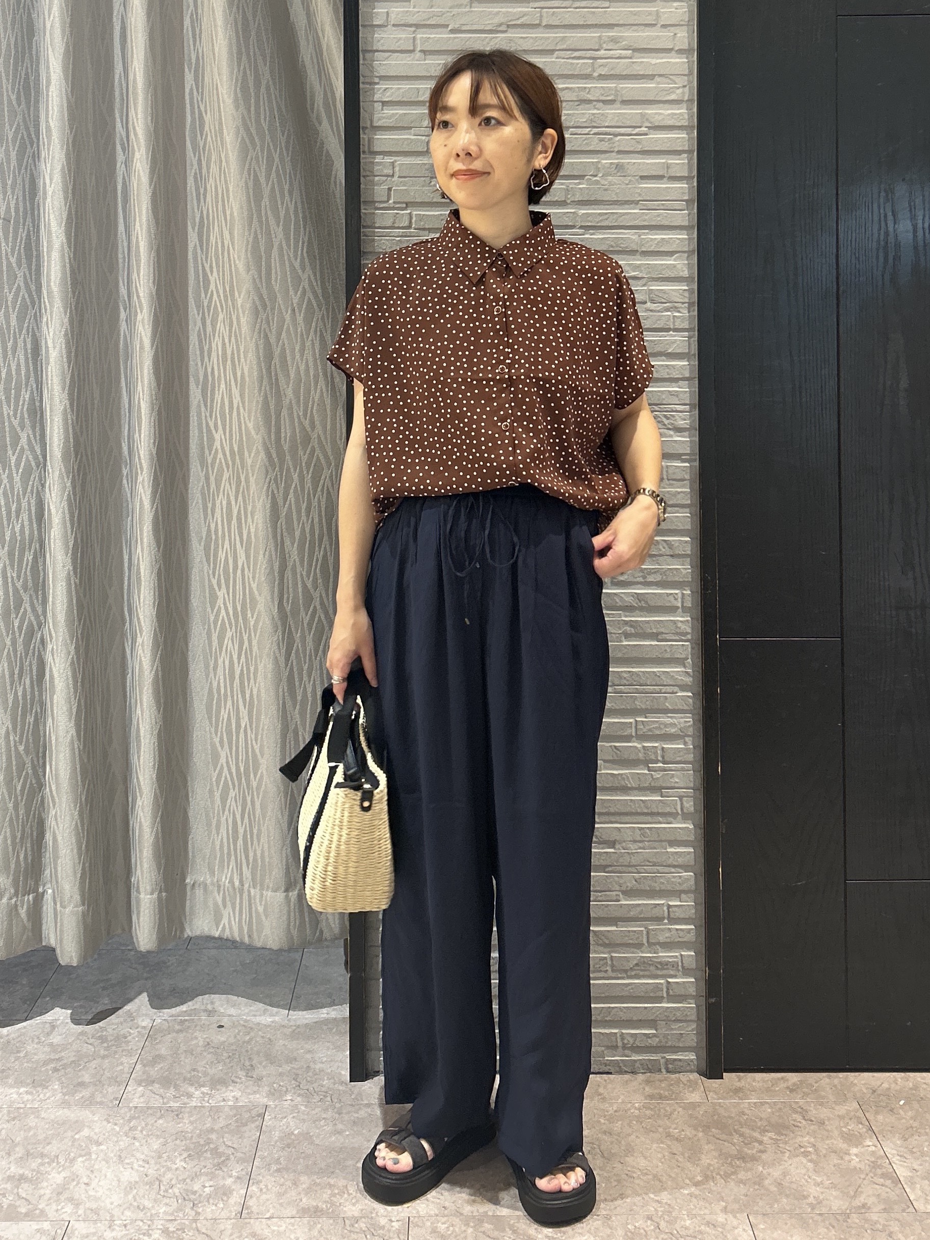 ga_riさんの「THE SHOP TK｜大人のためのドット柄 襟付きブラウス」を使ったコーディネート