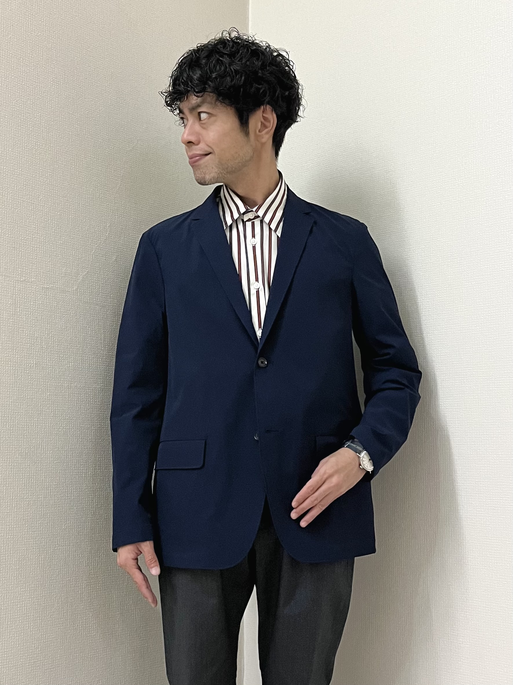 URAさんの「TAKEO KIKUCHI｜3Dナイロンストレッチ ジャケット」を使ったコーディネート