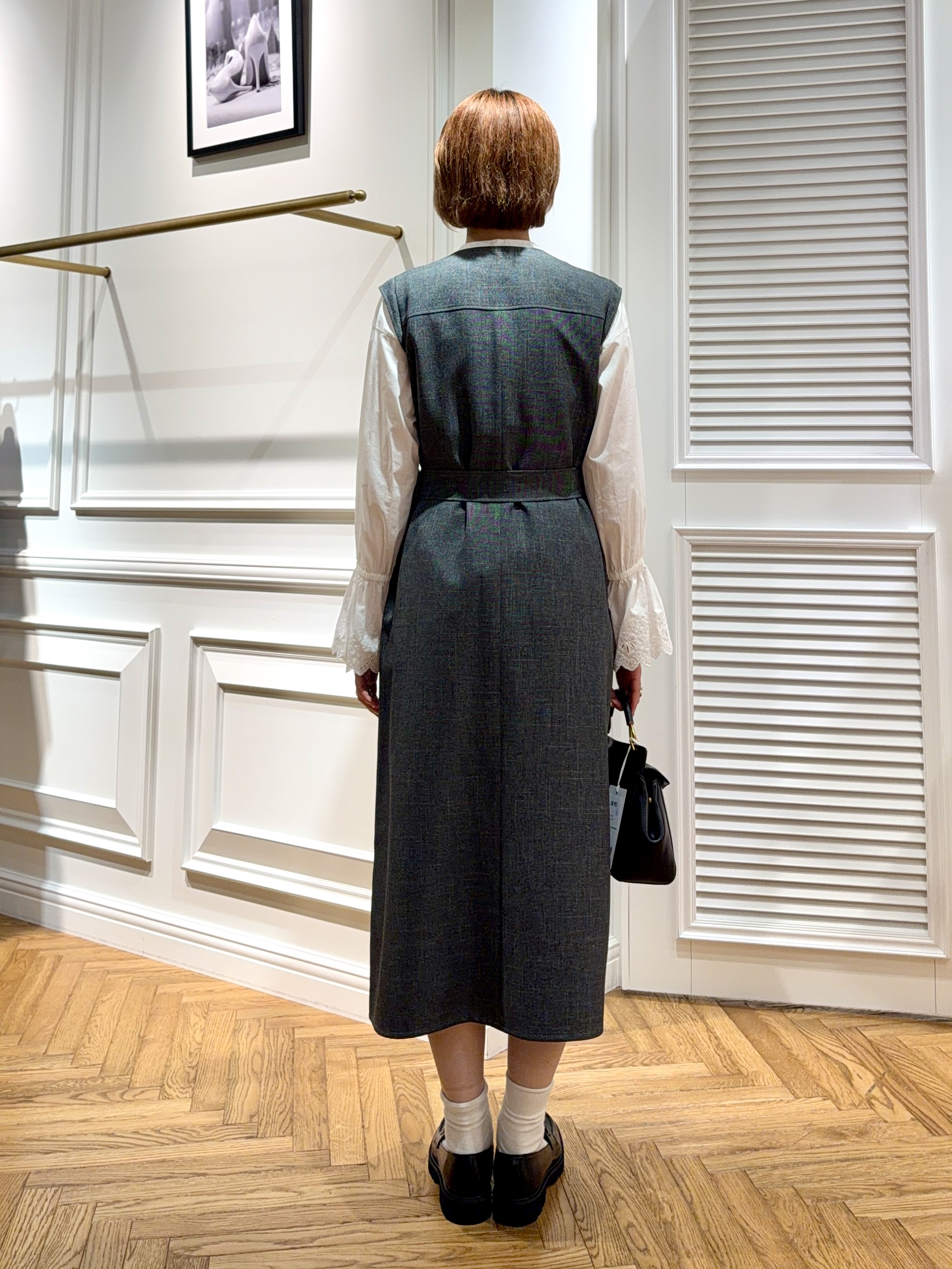 renaさんの「DRESSTERIOR｜【ウォッシャブル】ツイードライクワンピース」を使ったコーディネート