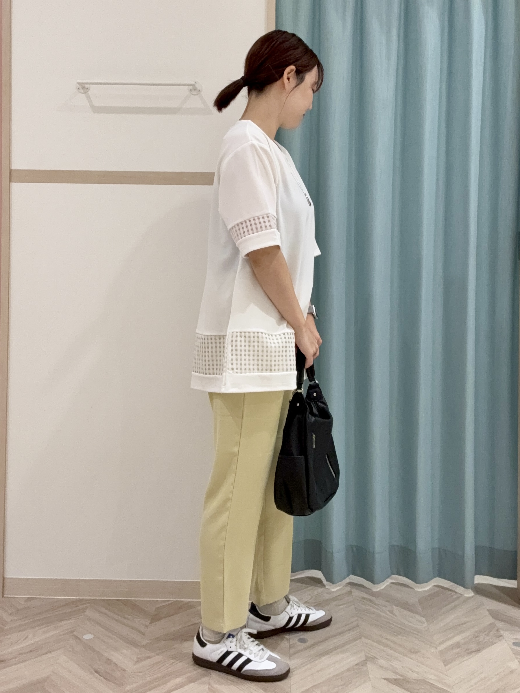 kさんの「SHOO･LA･RUE｜【S-LL】上品に体型カバー 大人のシアーチェックチュニック」を使ったコーディネート