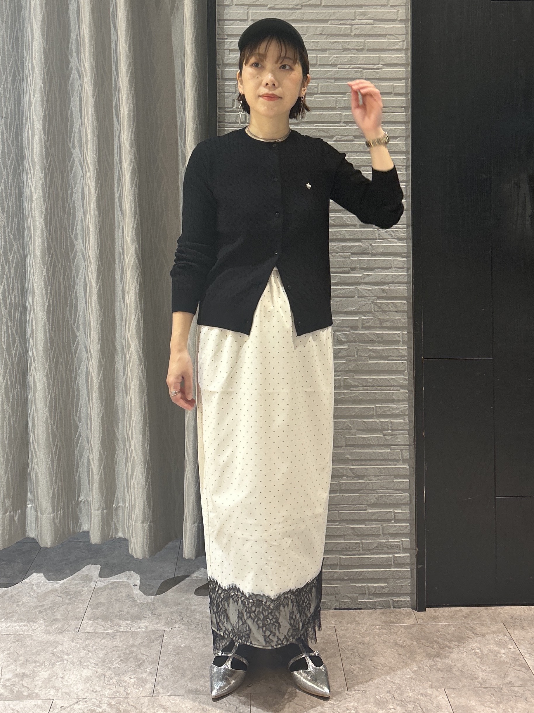 ga_riさんの「THE SHOP TK｜POLO BCS/ケーブルクルーカーディガン」を使ったコーディネート
