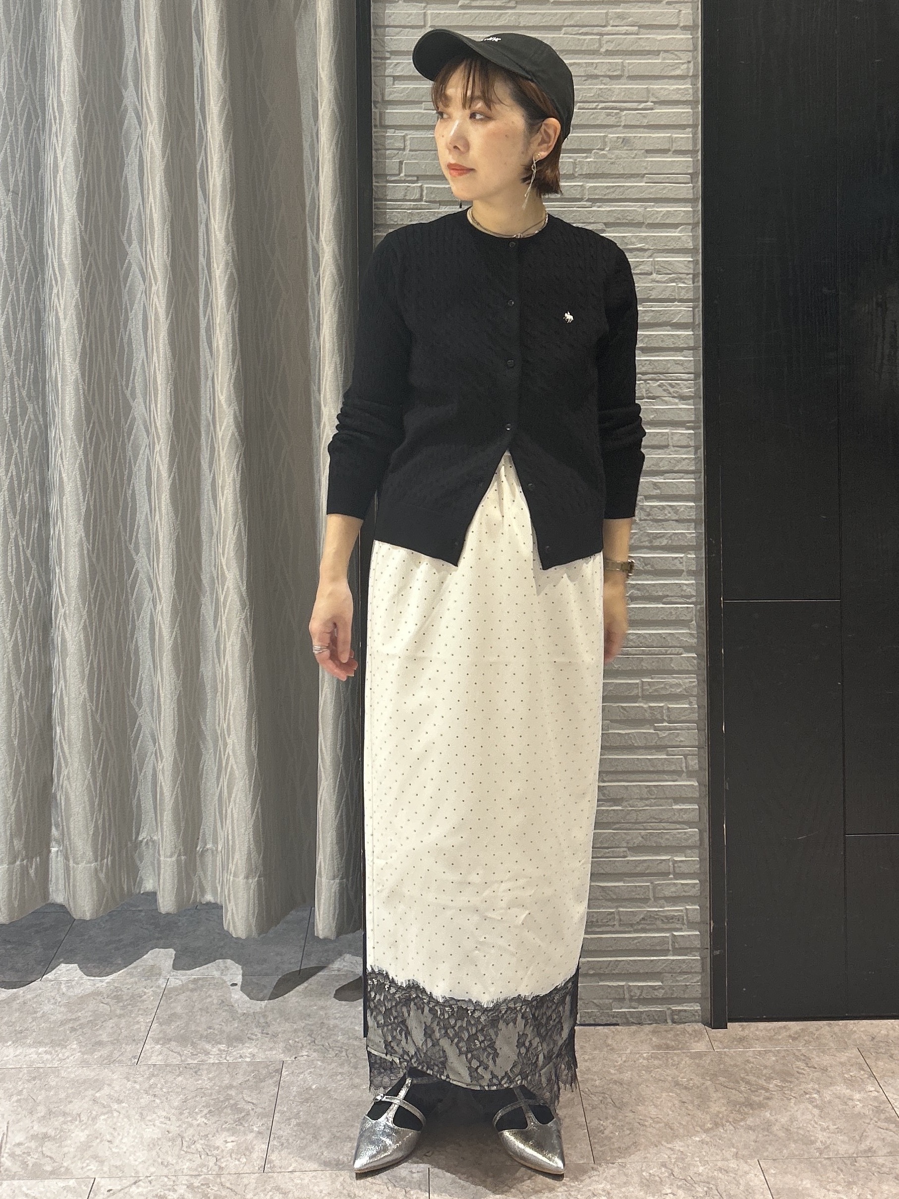 ga_riさんの「THE SHOP TK｜POLO BCS/ケーブルクルーカーディガン」を使ったコーディネート