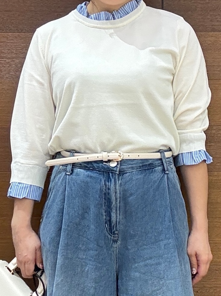 maichiさんの「OPAQUE.CLIP｜【UVケア／遮熱性】フリルドッキングニット《洗濯機OK》」を使ったコーディネート