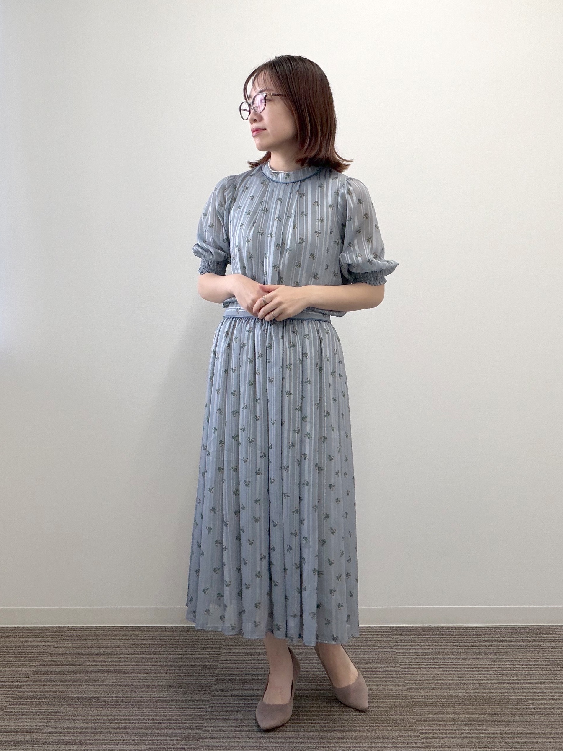 saoriさんの「<Philly chocolateコラボ>花柄ブラウス」を使ったコーディネート