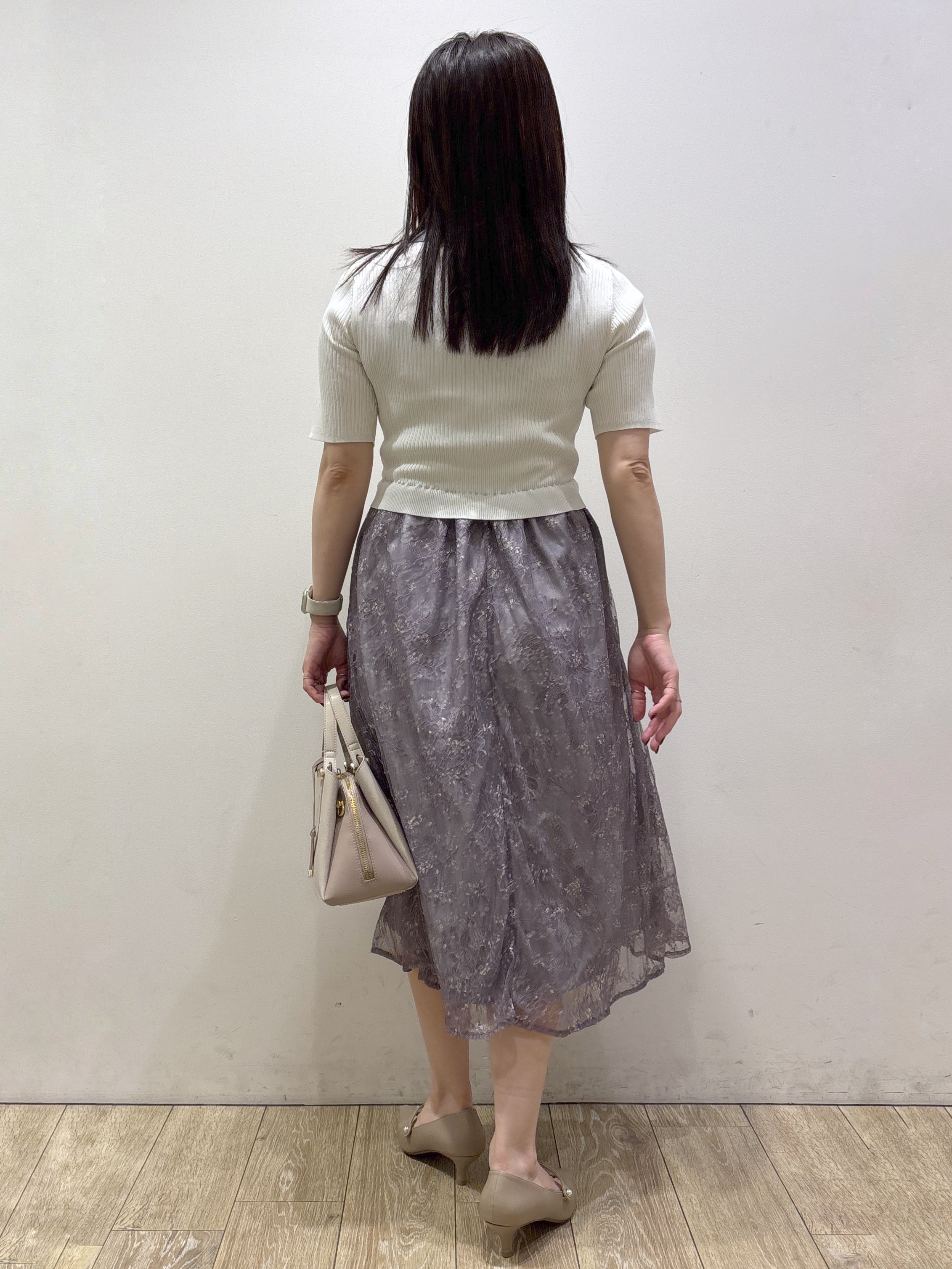 mameさんの「index｜花柄ドッキング衿付きワンピース【洗濯機OK】」を使ったコーディネート