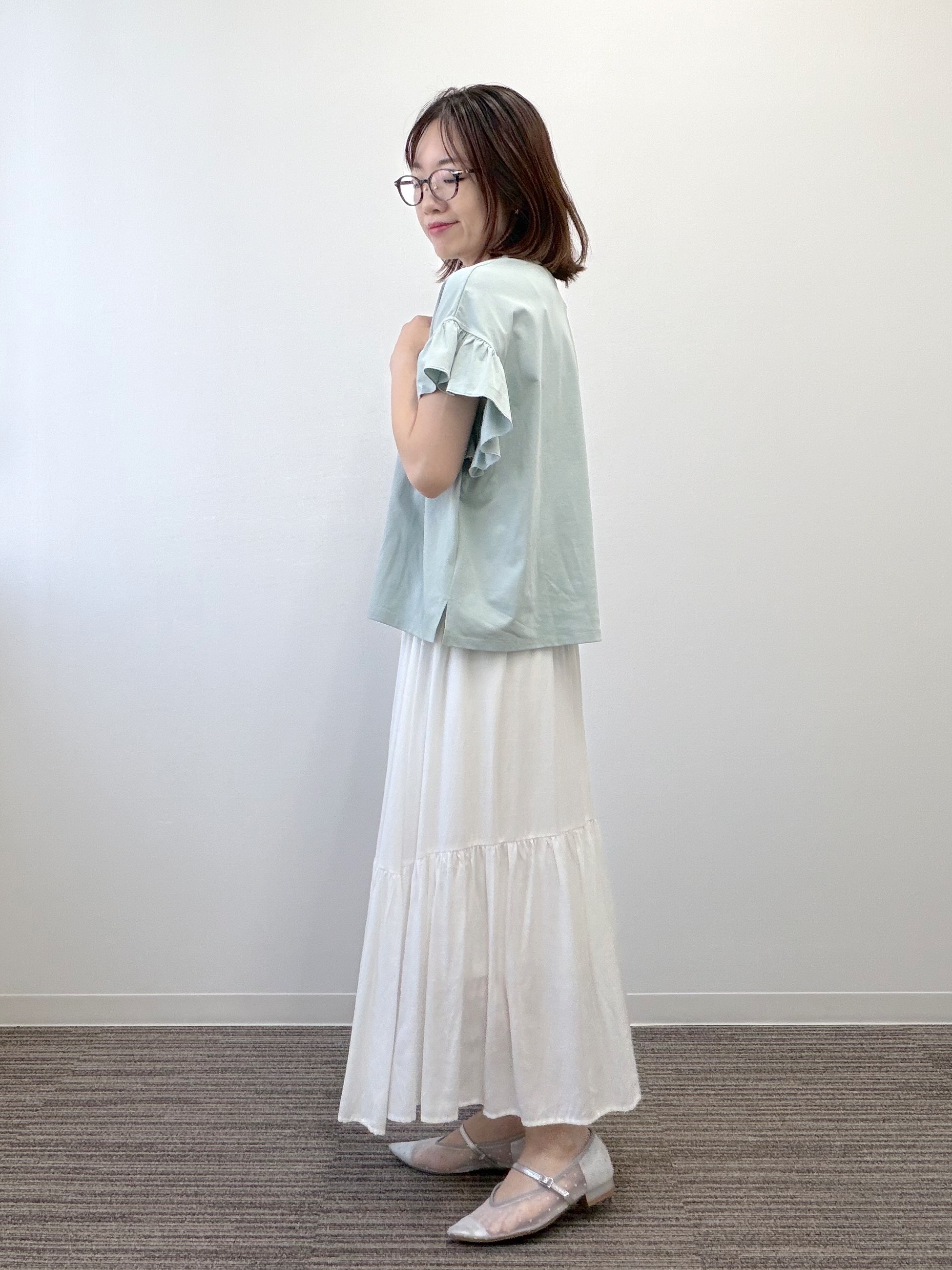 saoriさんの「<Philly chocolateコラボ>リボンTシャツ」を使ったコーディネート