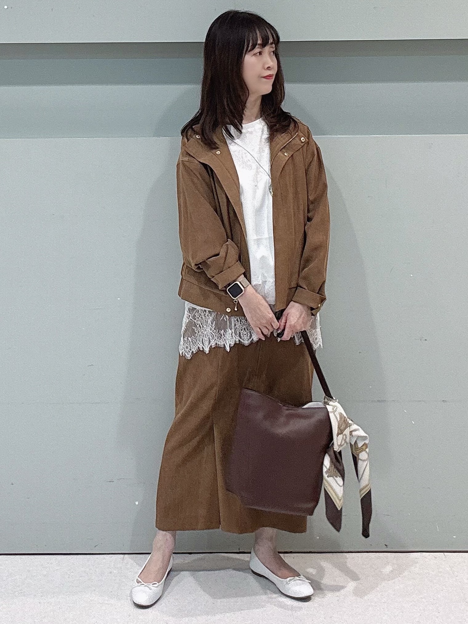 makiさんの「UNTITLED｜【セットアップ可】スエードライクブルゾン」を使ったコーディネート