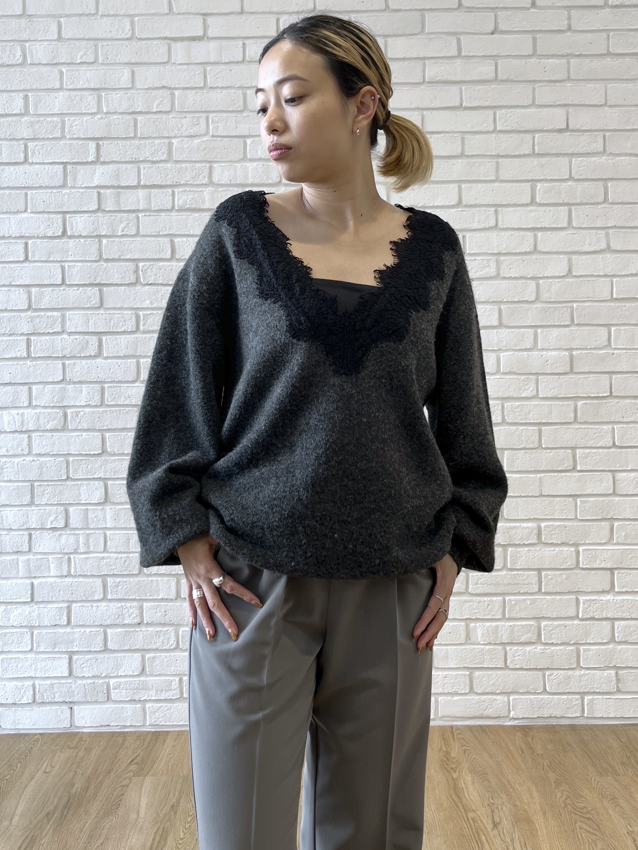 Harukaさんの「INDIVI｜Comfy Set Up｜イージーストレートワイドパンツ【セットアップ対応／通勤／カセット服】」を使ったコーディネート