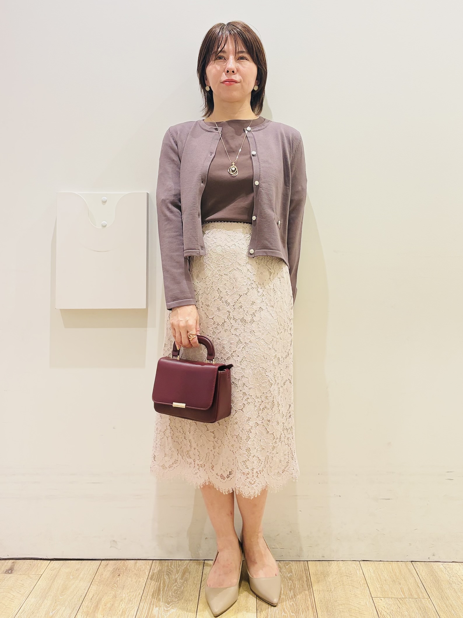 YUKOさんの「index｜【接触冷感／UVケア】ジャカードドッキングスリーブトップス《洗濯機OK》」を使ったコーディネート
