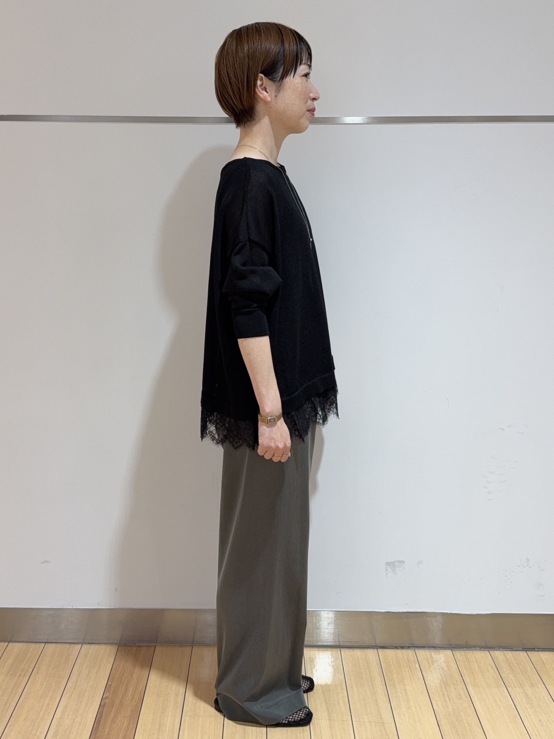 あやさんの「UNTITLED｜レースドッキングニットプルオーバー」を使ったコーディネート