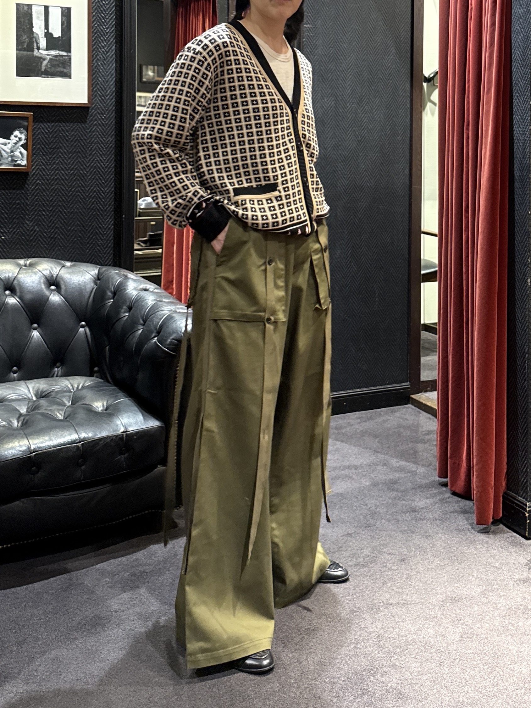 神野（jinno）さんの「TAKEO KIKUCHI｜【BOWLER HAT LABEL】ジオメトリック柄カーディガン」を使ったコーディネート