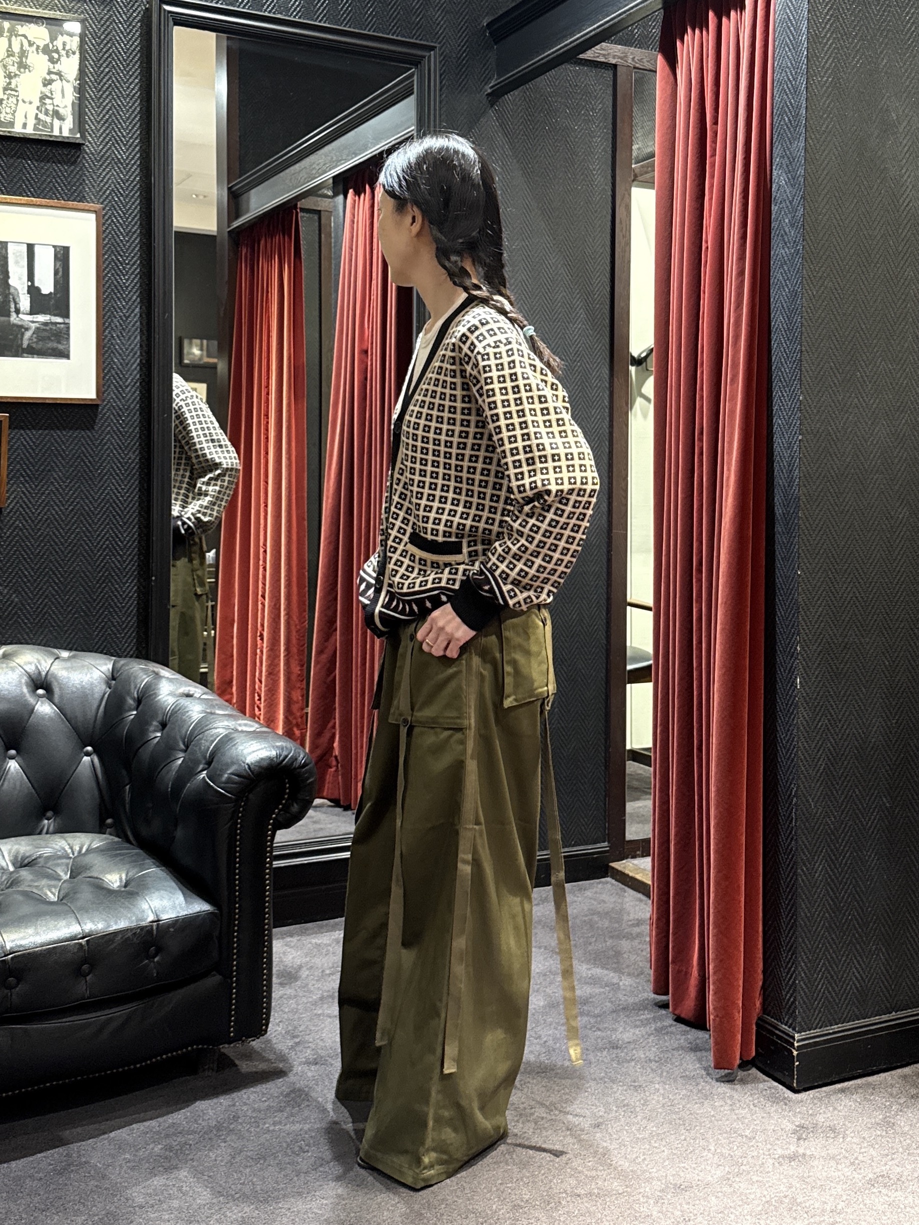 神野（jinno）さんの「TAKEO KIKUCHI｜【BOWLER HAT LABEL】ジオメトリック柄カーディガン」を使ったコーディネート