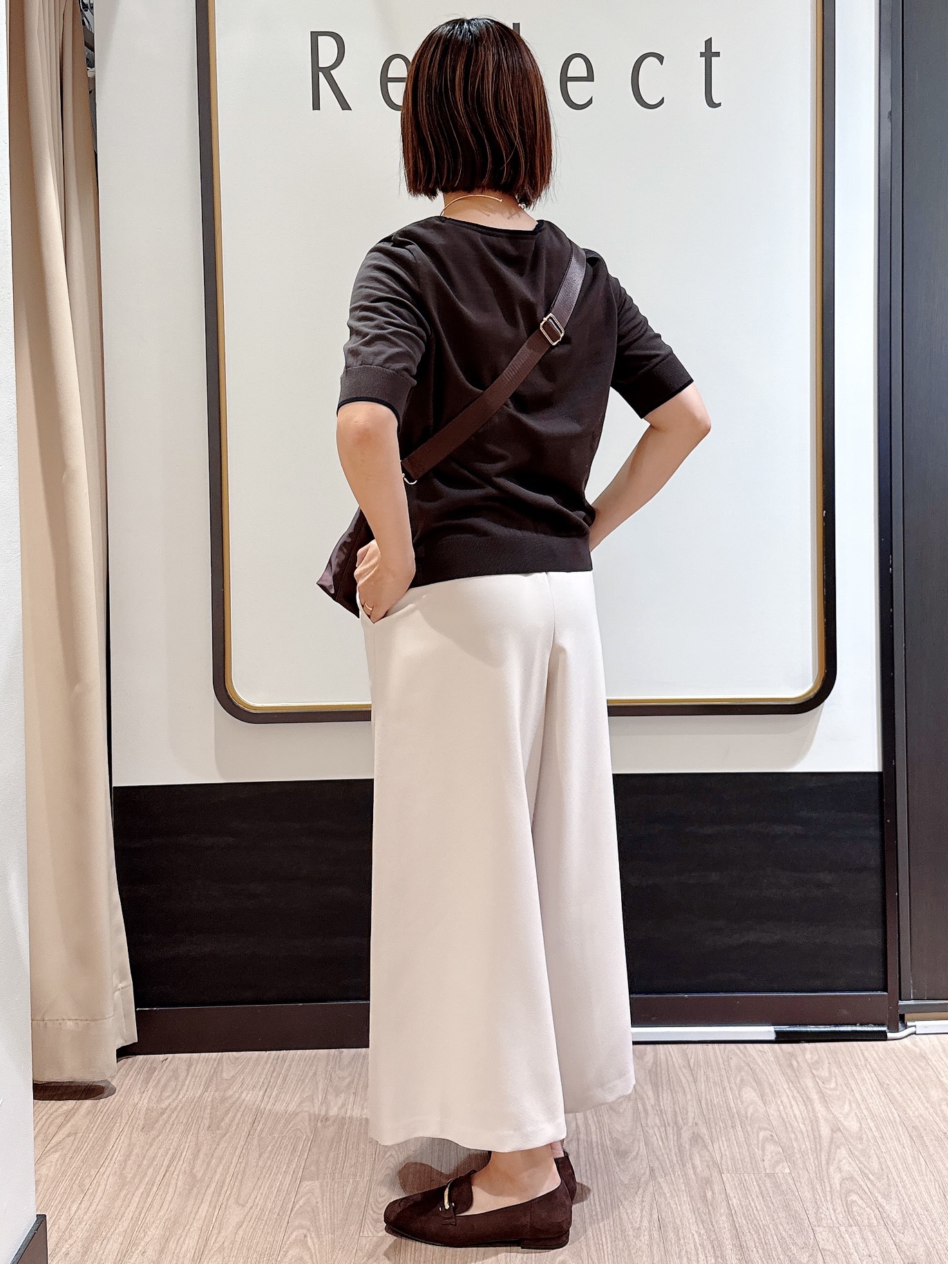nekoさんの「Reflect｜【UVカット／アンサンブル／手洗い可】バイカラーニットプルオーバー」を使ったコーディネート