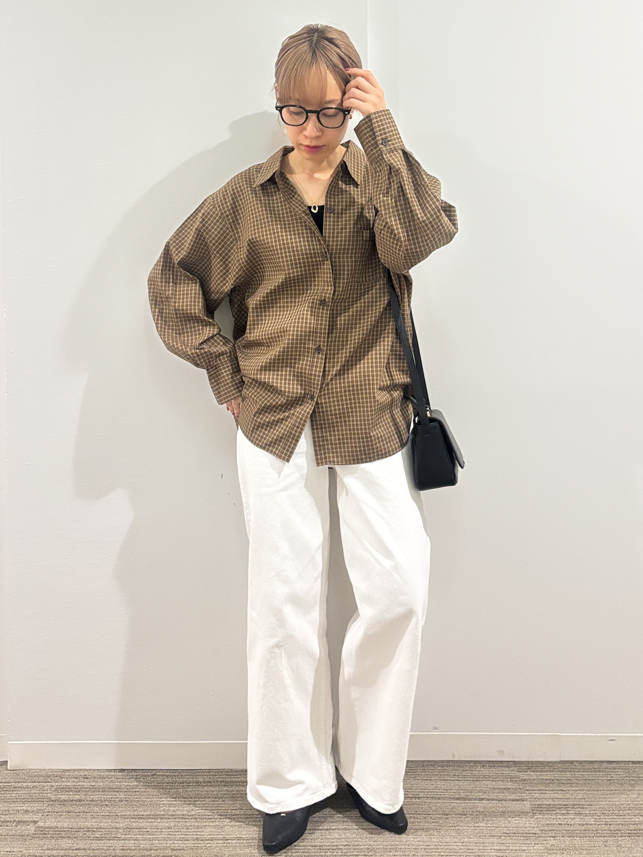 kumiさんの「OPAQUE.CLIP｜チェック柄シャツ【洗濯機OK】」を使ったコーディネート