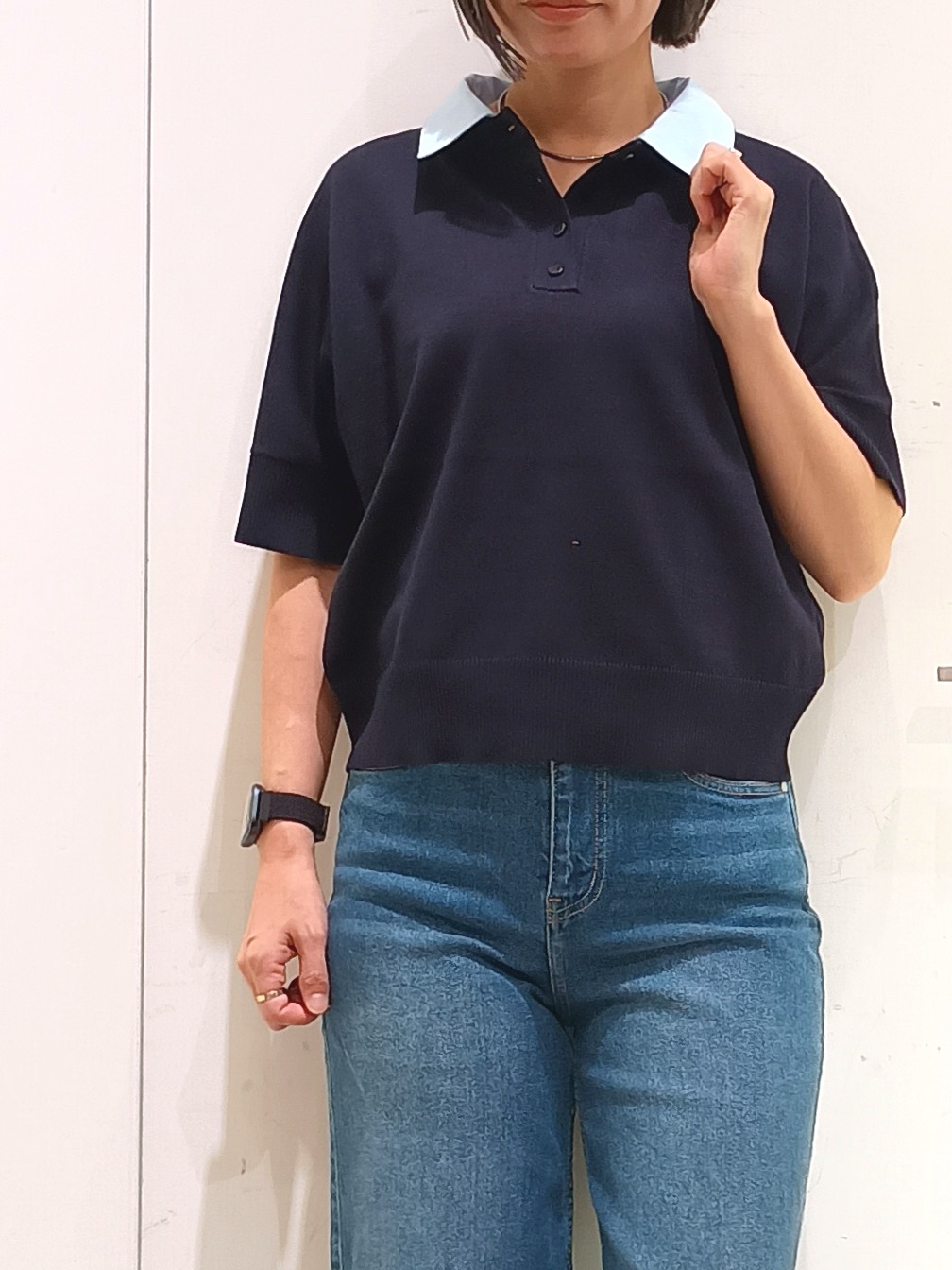 shinkoさんの「OPAQUE.CLIP｜2WAY衿ドッキングニット《洗濯機OK》」を使ったコーディネート