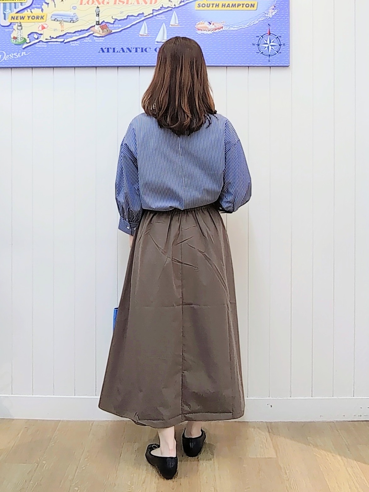itoさんの「Dessin｜【UVカット】ストライプフリルブラウス6分袖」を使ったコーディネート